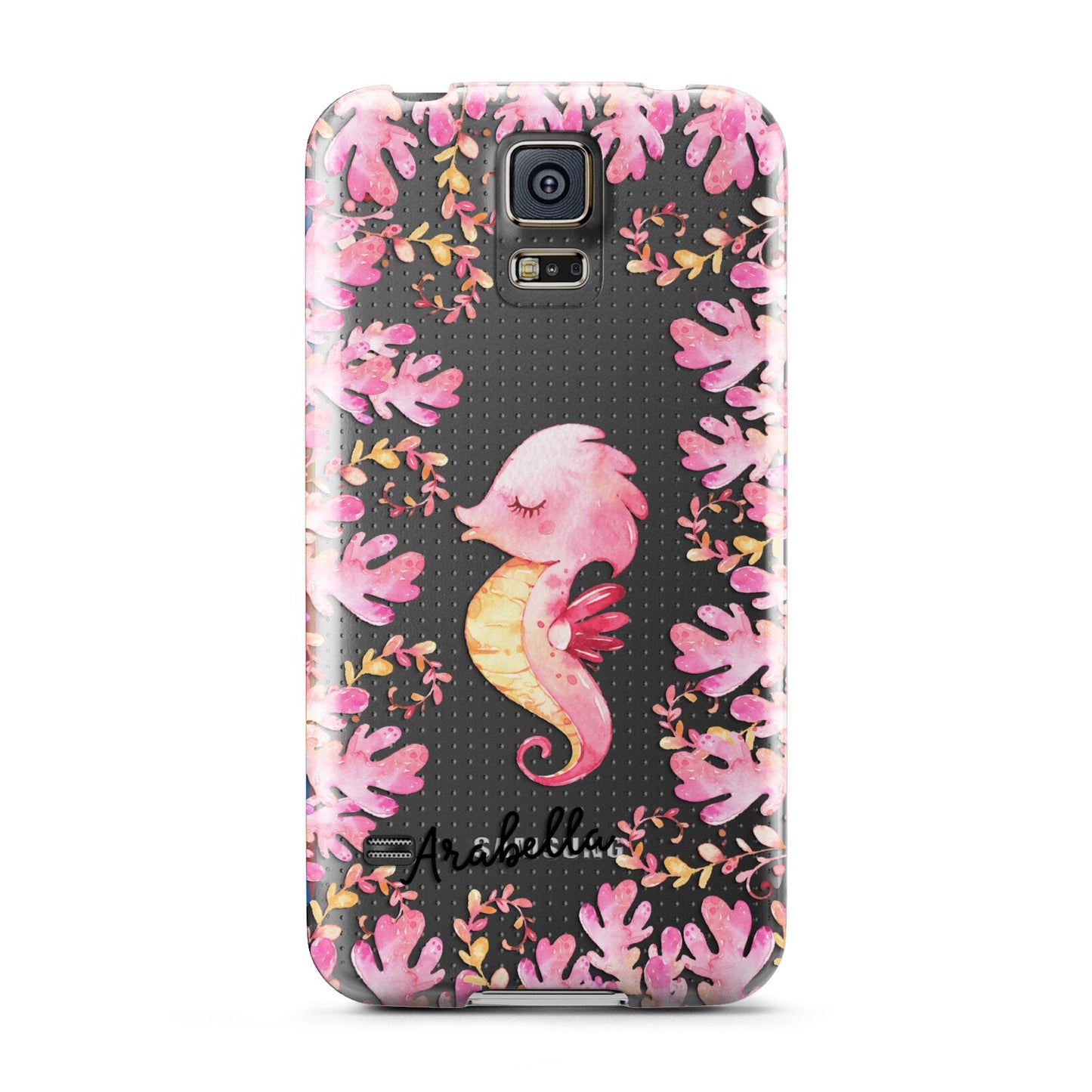 Personalised Pink Seahorse Samsung Galaxy S5 Case