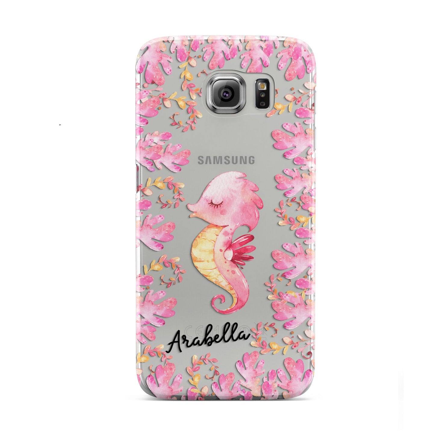 Personalised Pink Seahorse Samsung Galaxy S6 Case