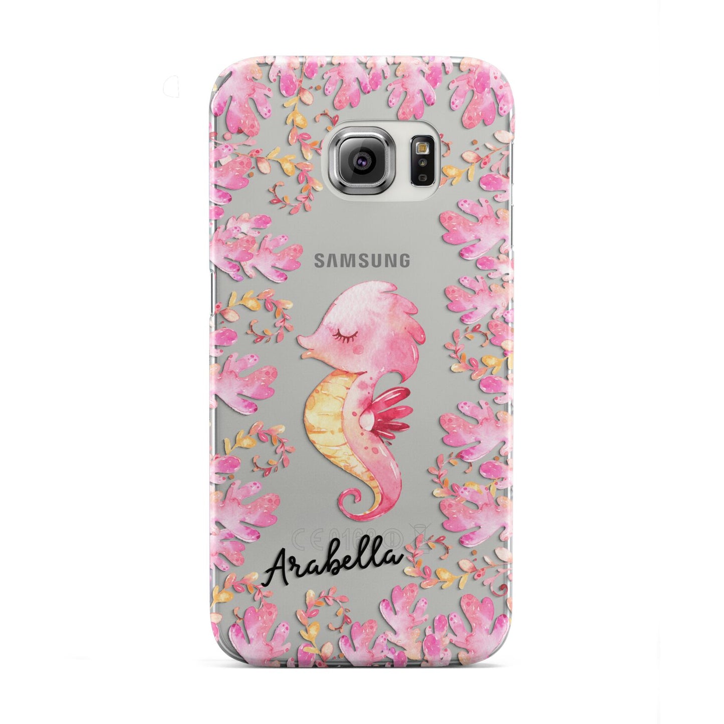 Personalised Pink Seahorse Samsung Galaxy S6 Edge Case