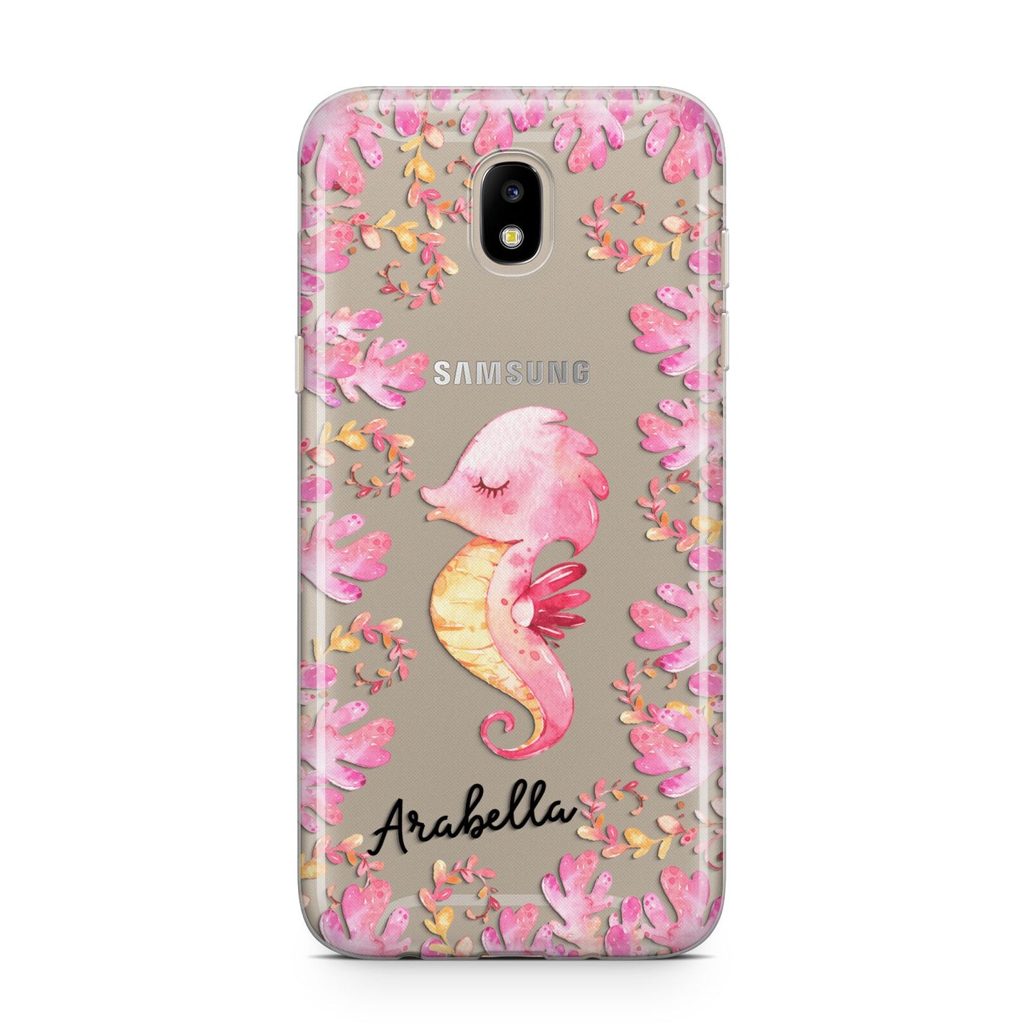 Personalised Pink Seahorse Samsung J5 2017 Case