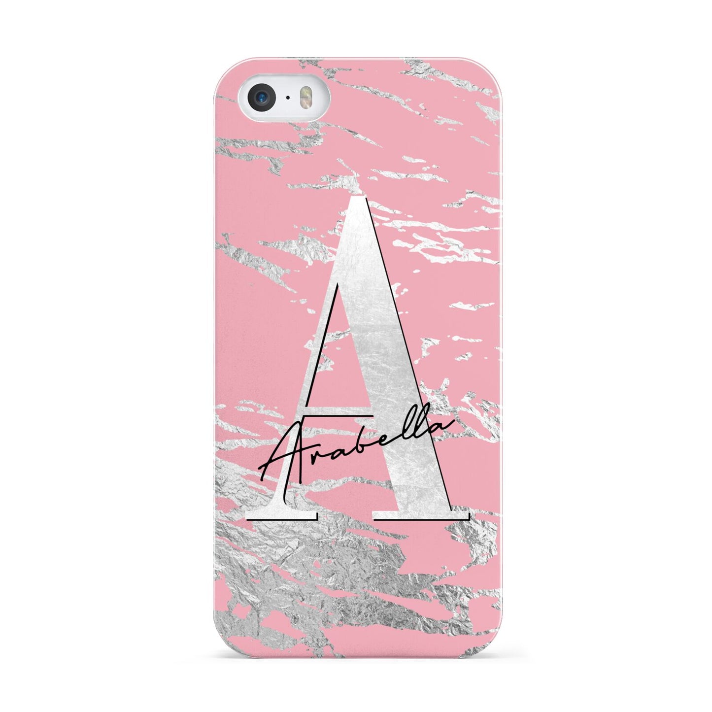 Personalised Pink Silver Apple iPhone 5 Case