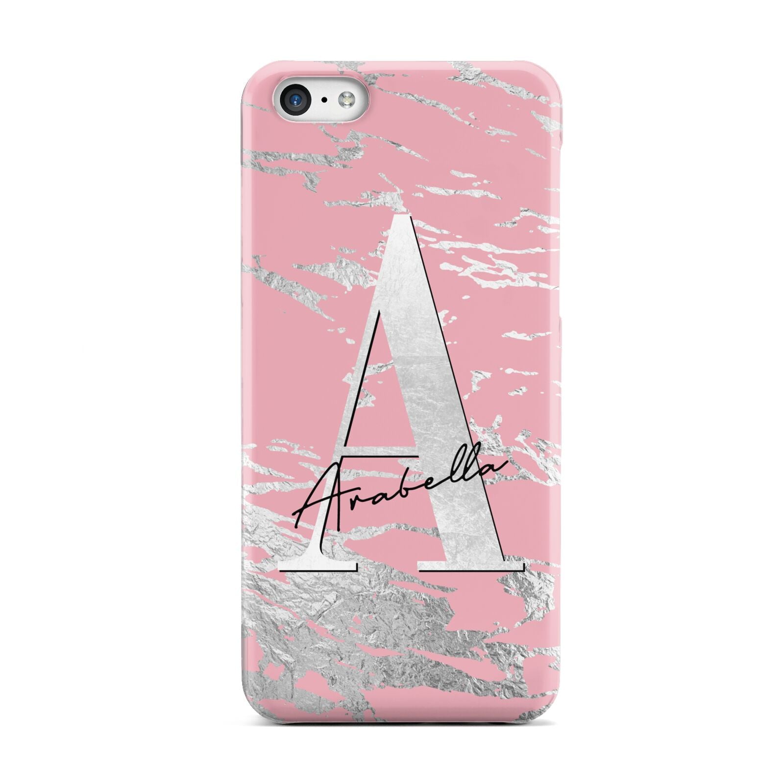 Personalised Pink Silver Apple iPhone 5c Case