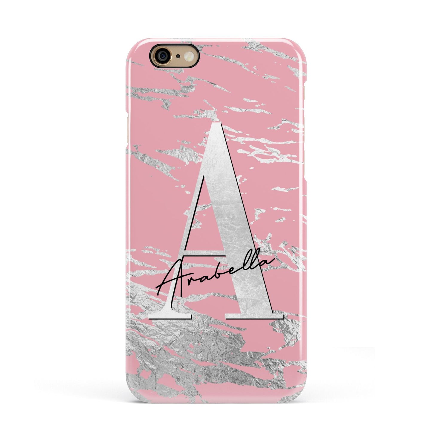 Personalised Pink Silver Apple iPhone 6 3D Snap Case