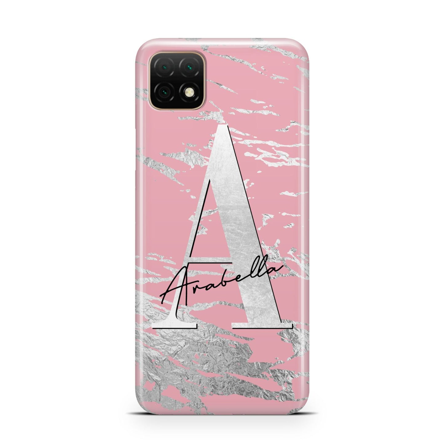 Personalised Pink Silver Huawei Enjoy 20 Phone Case