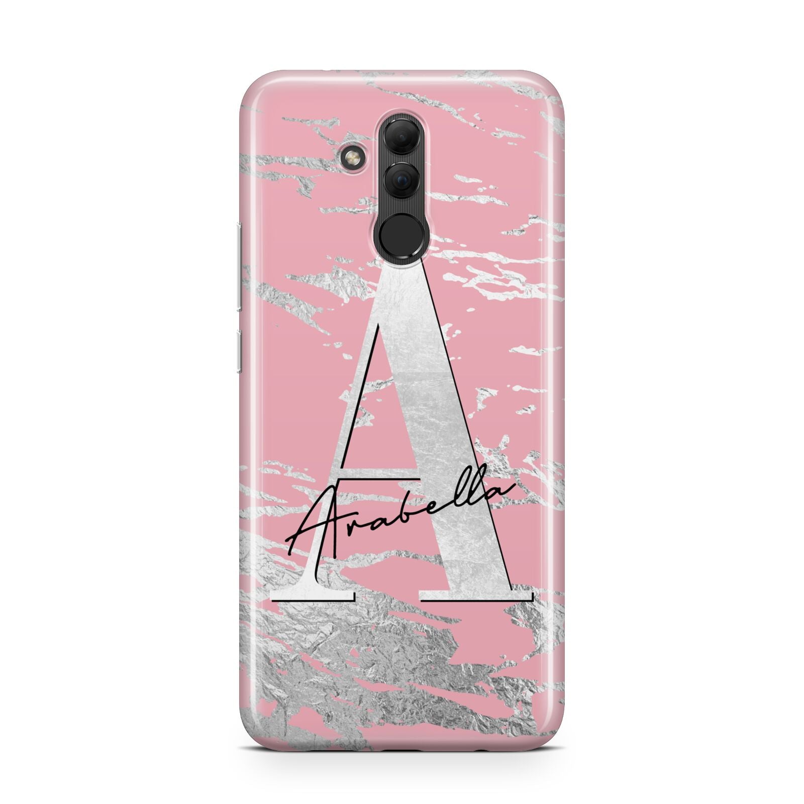 Personalised Pink Silver Huawei Mate 20 Lite