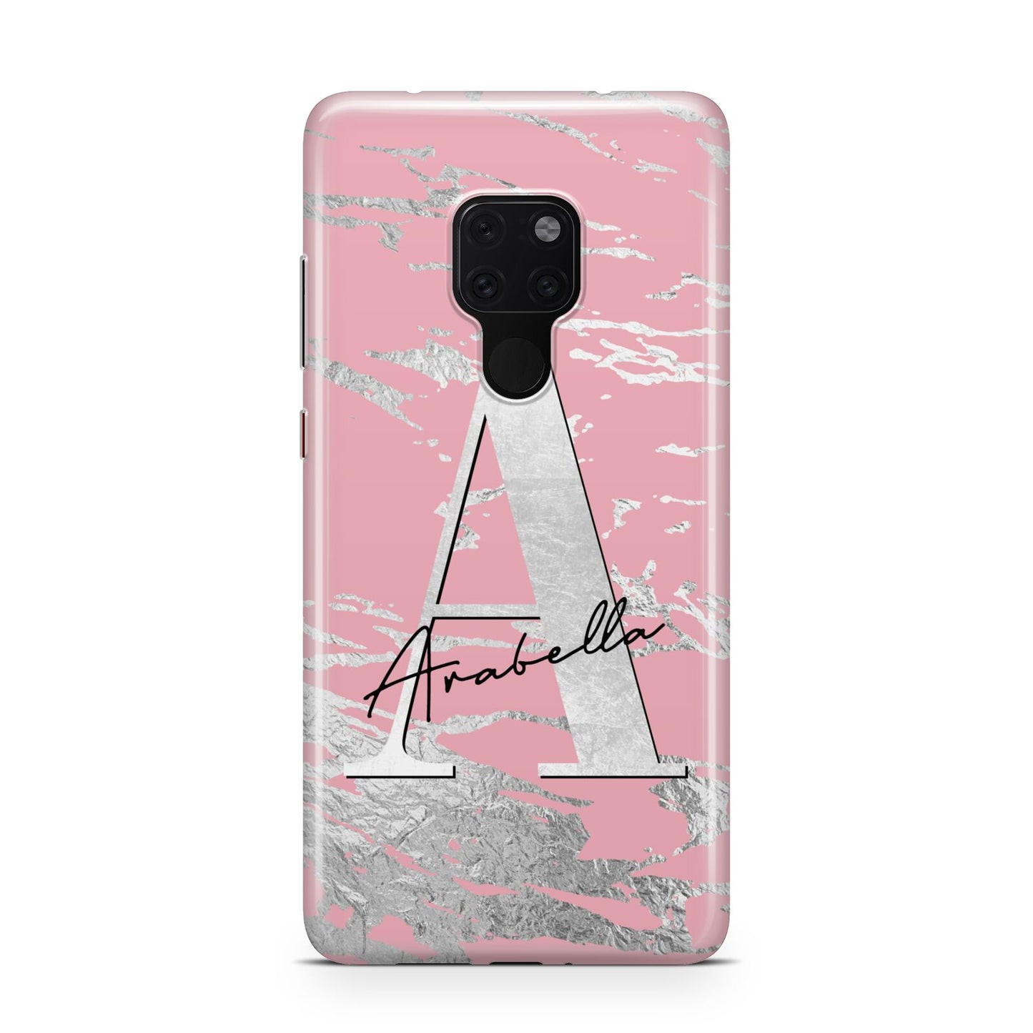 Personalised Pink Silver Huawei Mate 20 Phone Case