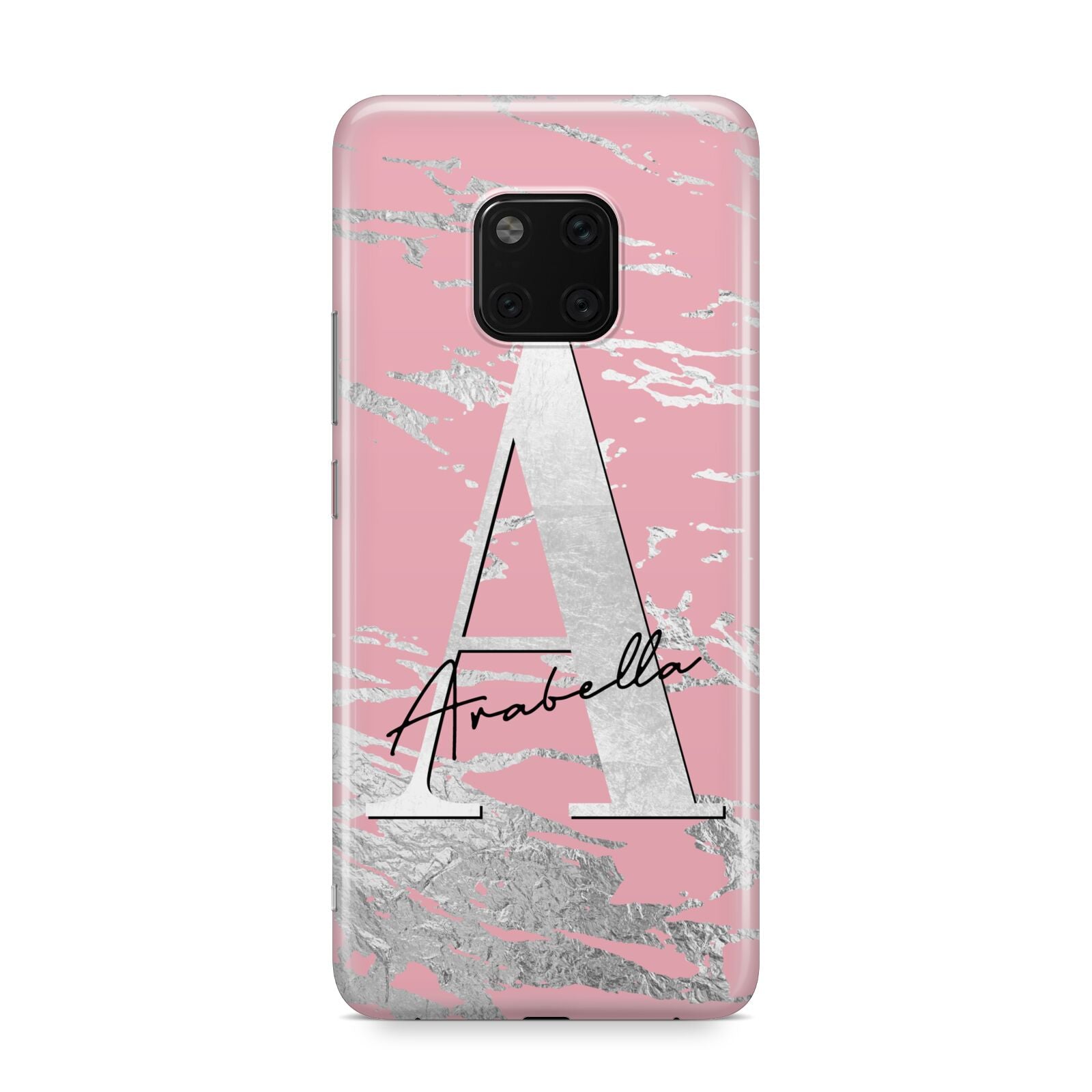 Personalised Pink Silver Huawei Mate 20 Pro Phone Case