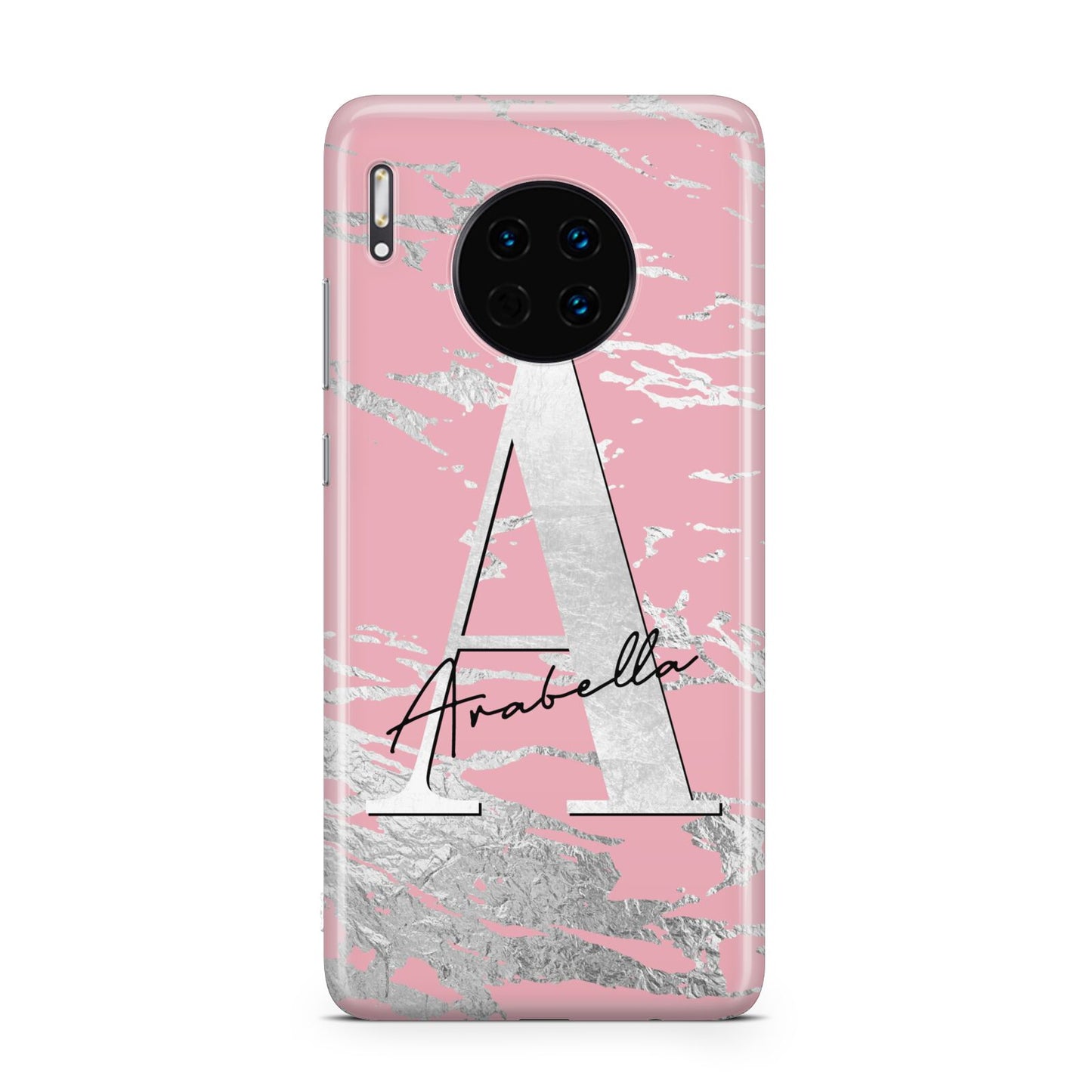 Personalised Pink Silver Huawei Mate 30