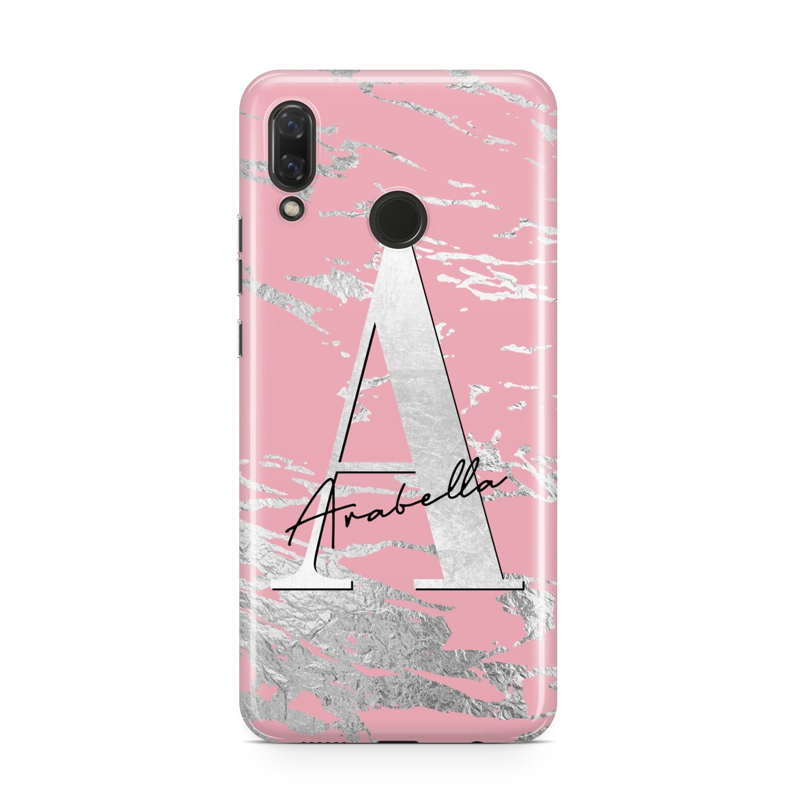 Personalised Pink Silver Huawei Nova 3 Phone Case