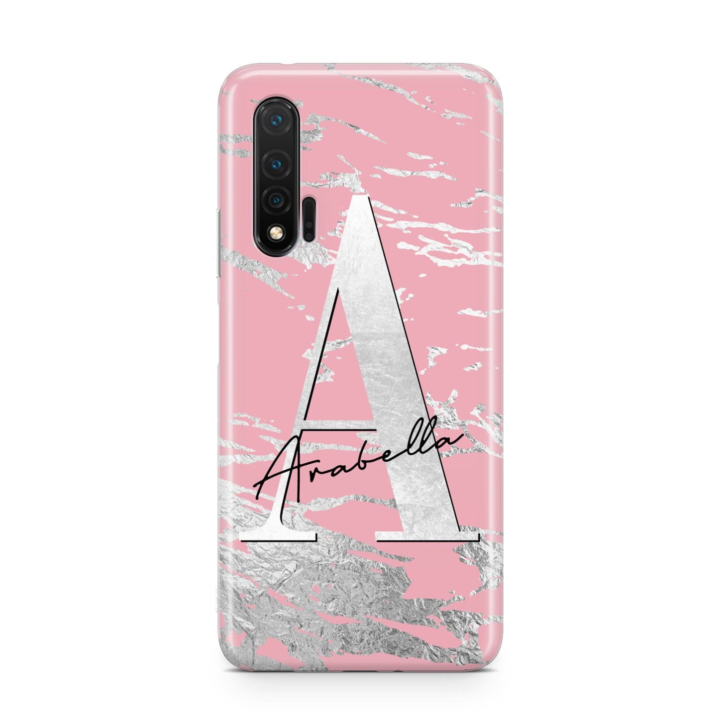 Personalised Pink Silver Huawei Nova 6 Phone Case