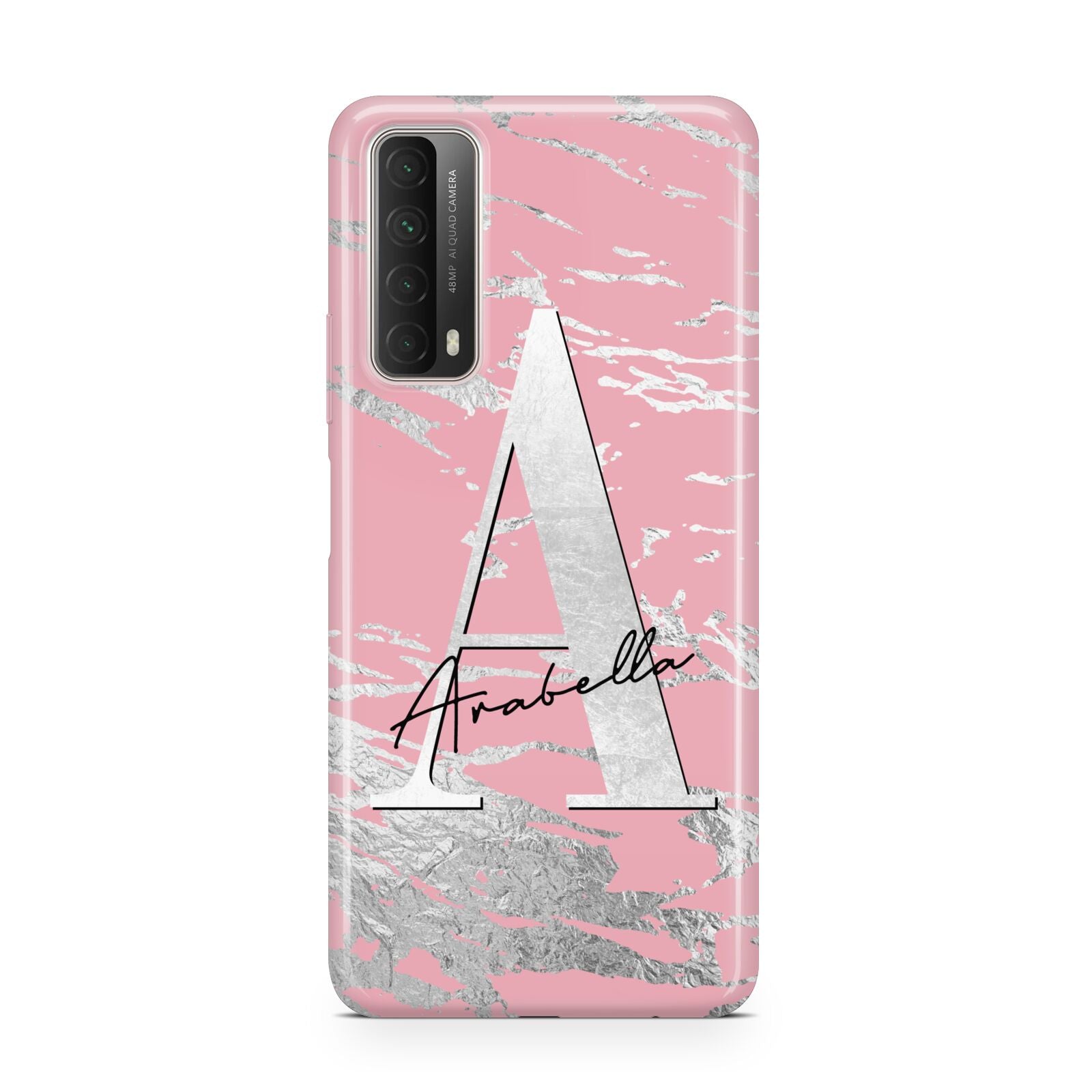 Personalised Pink Silver Huawei P Smart 2021