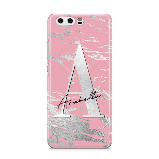 Personalised Pink Silver Huawei P10 Phone Case