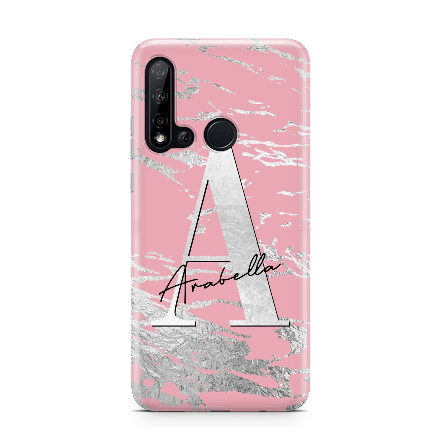 Personalised Pink Silver Huawei P20 Lite 5G Phone Case