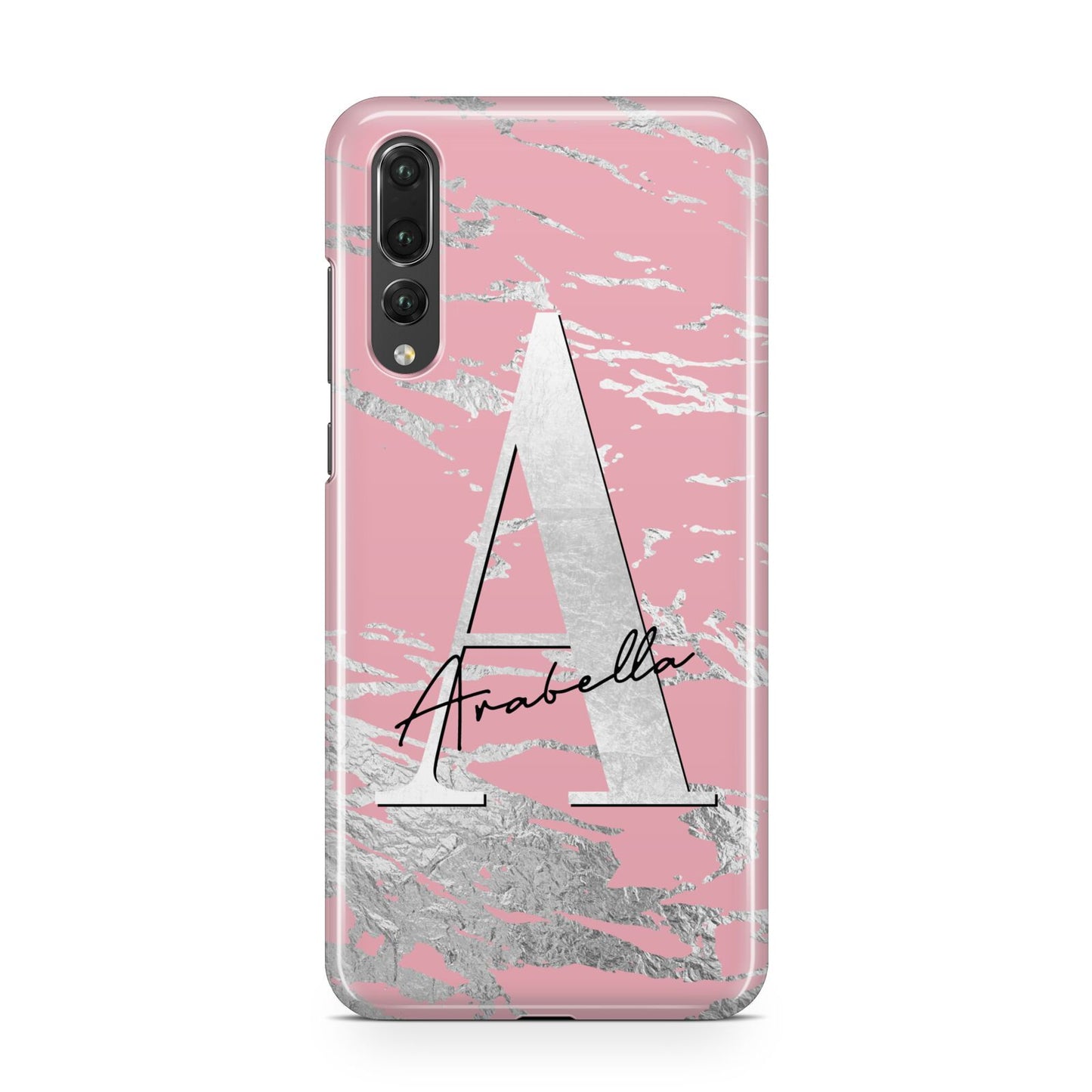 Personalised Pink Silver Huawei P20 Pro Phone Case