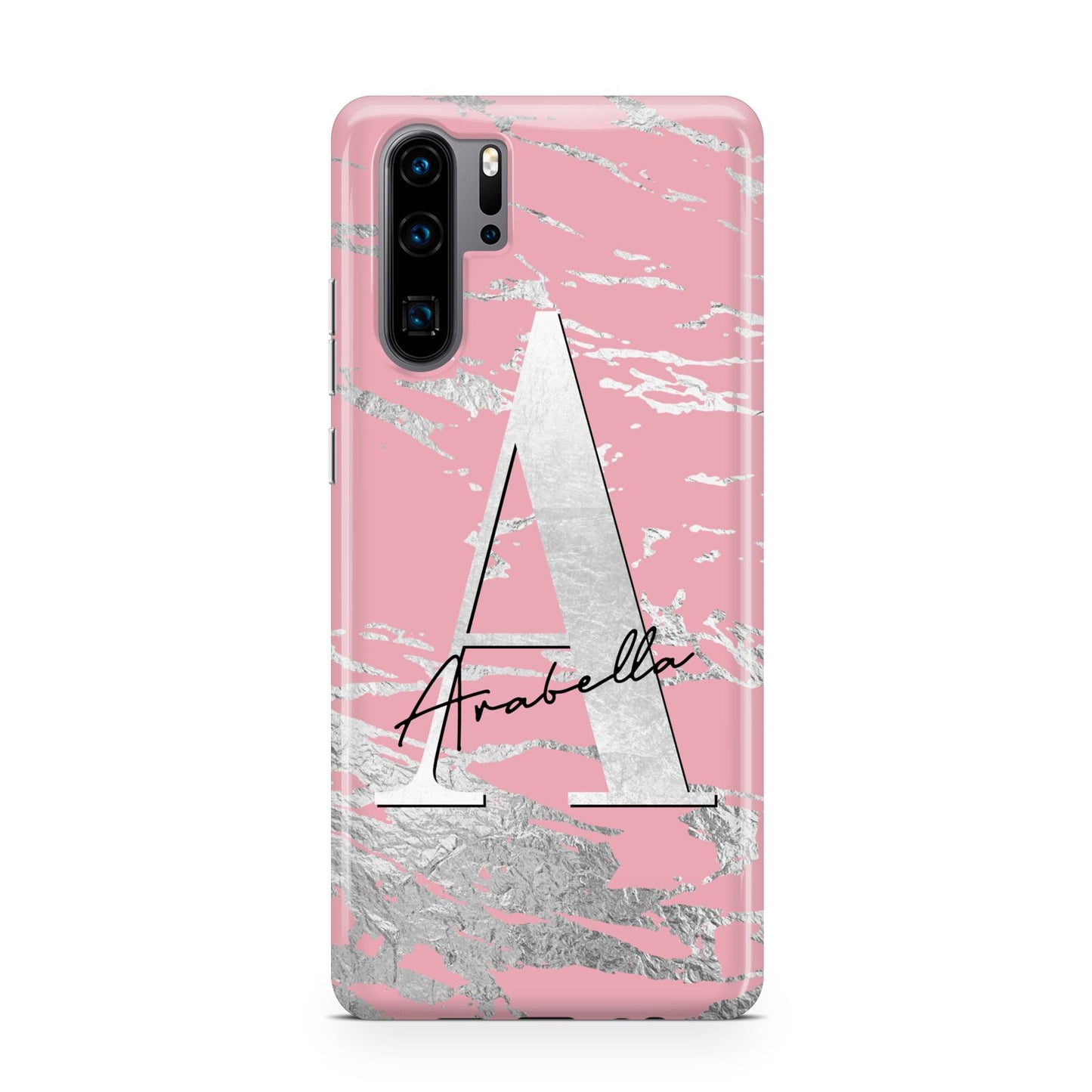 Personalised Pink Silver Huawei P30 Pro Phone Case