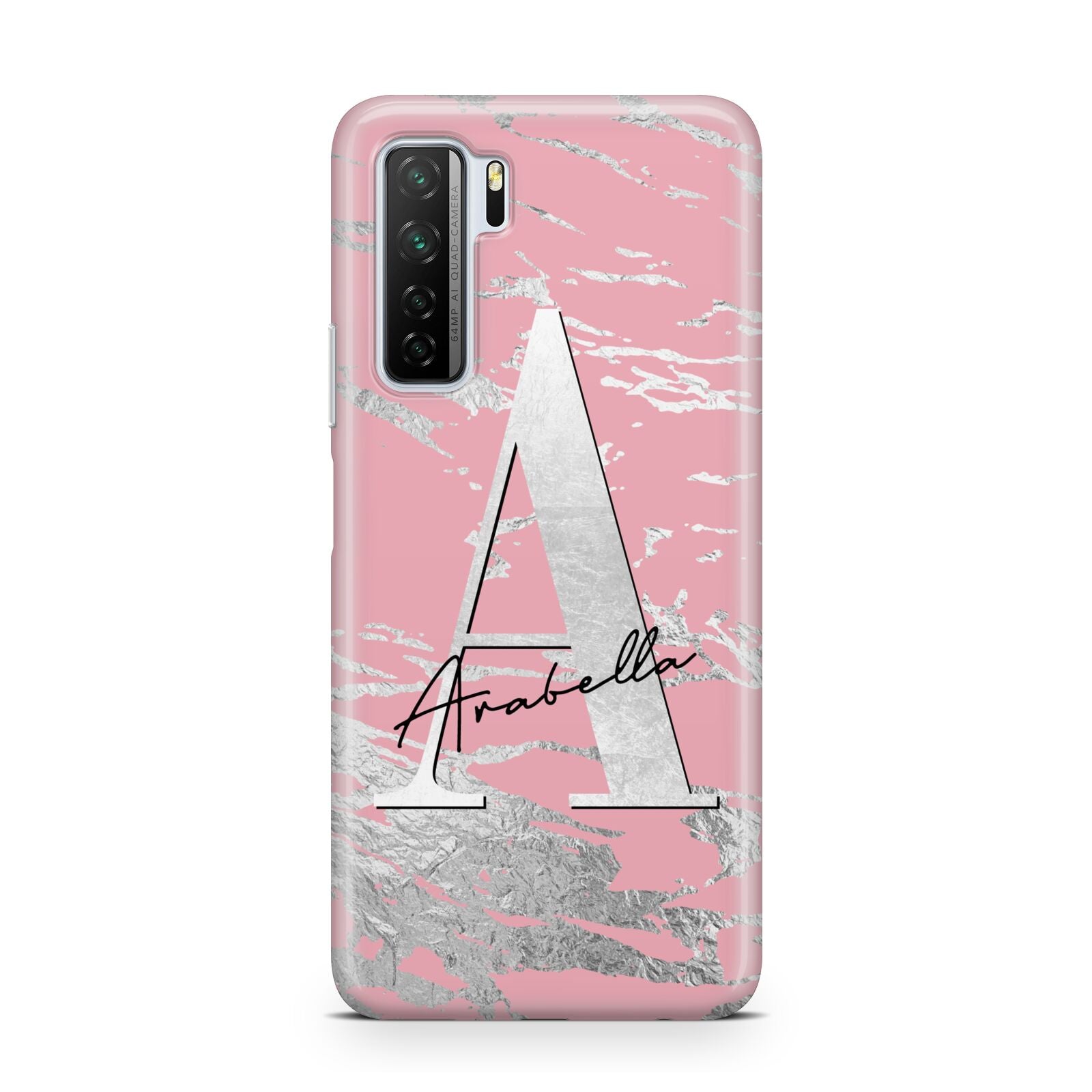 Personalised Pink Silver Huawei P40 Lite 5G Phone Case