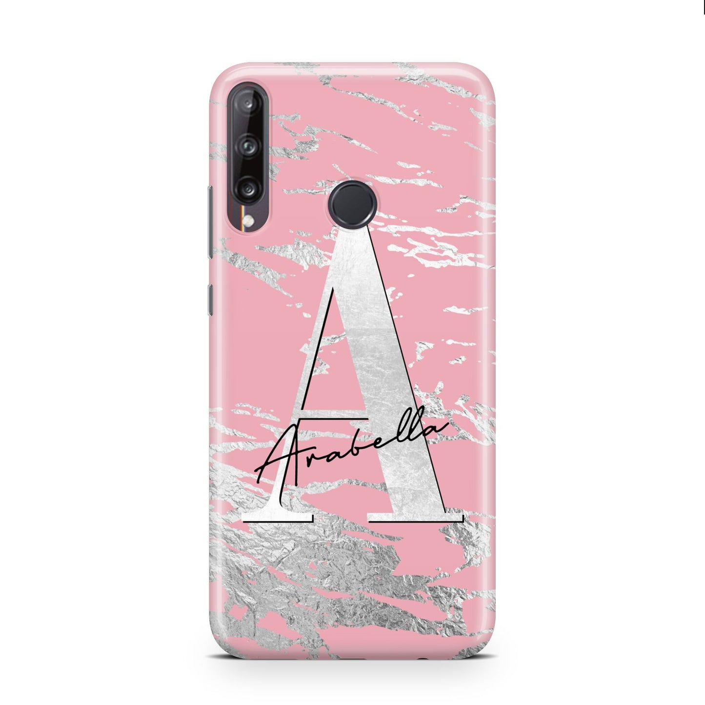 Personalised Pink Silver Huawei P40 Lite E Phone Case