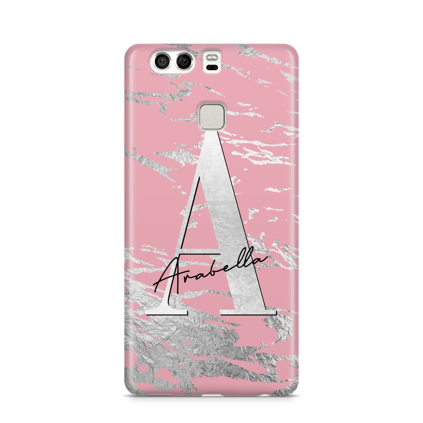 Personalised Pink Silver Huawei P9 Case