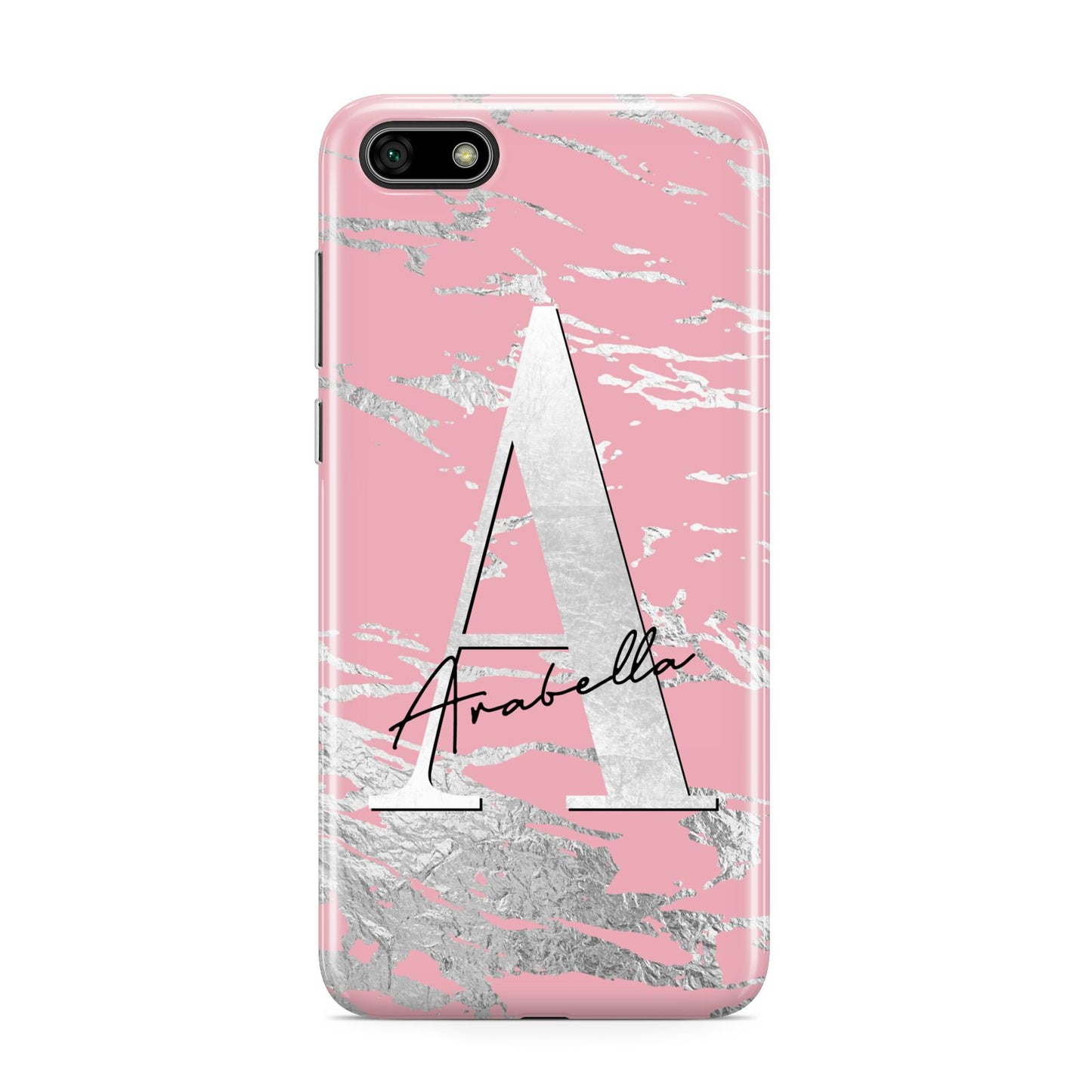 Personalised Pink Silver Huawei Y5 Prime 2018 Phone Case