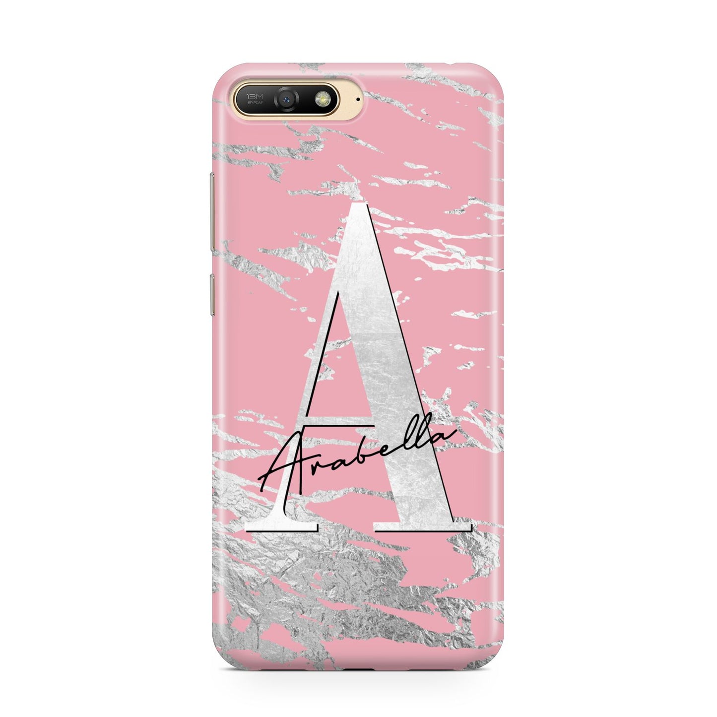 Personalised Pink Silver Huawei Y6 2018