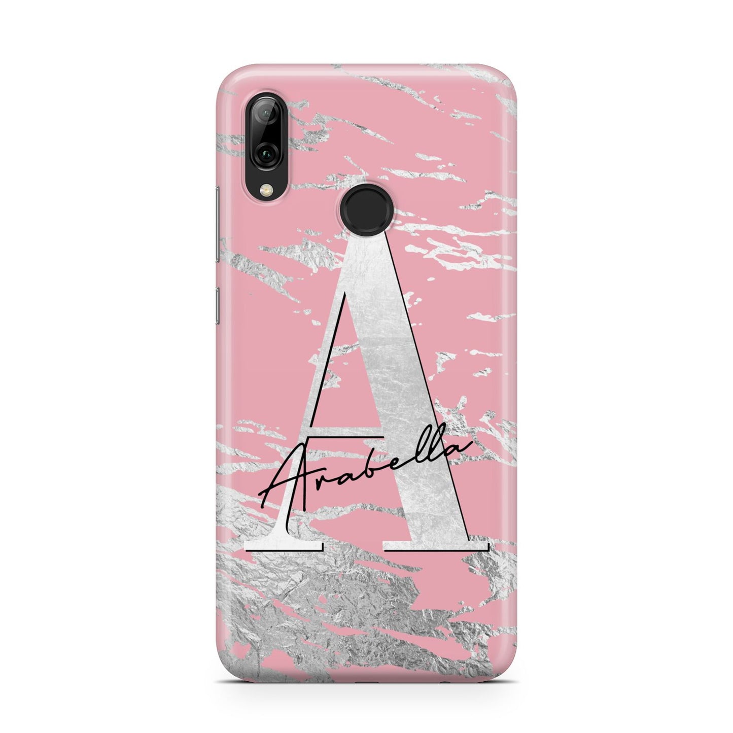 Personalised Pink Silver Huawei Y7 2019