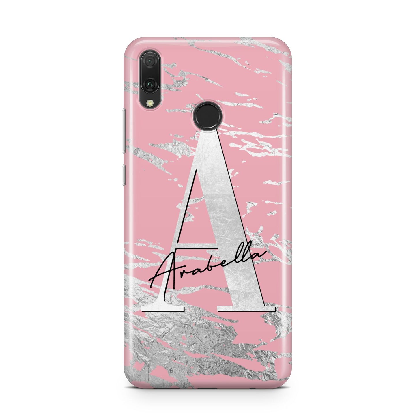 Personalised Pink Silver Huawei Y9 2019