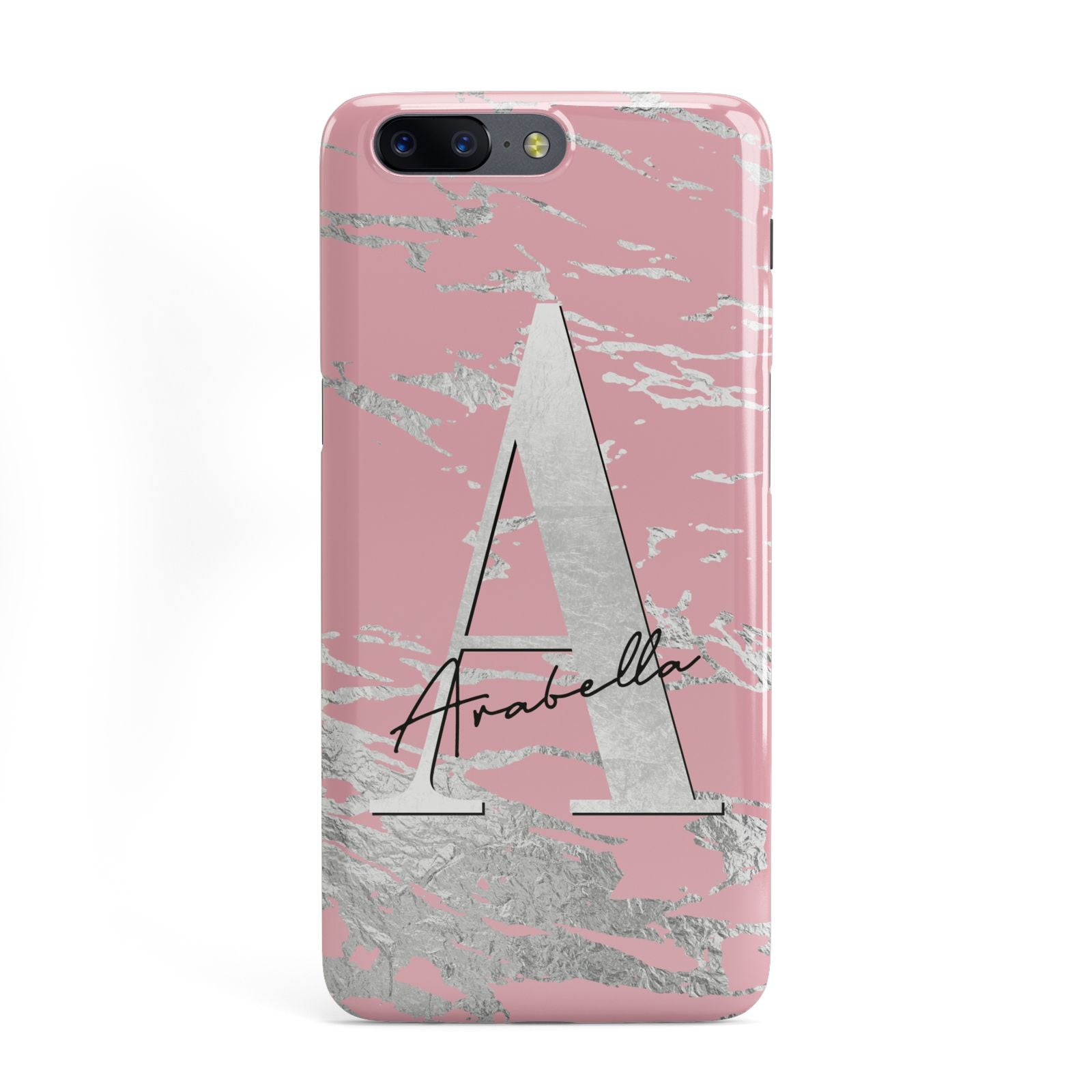 Personalised Pink Silver OnePlus Case