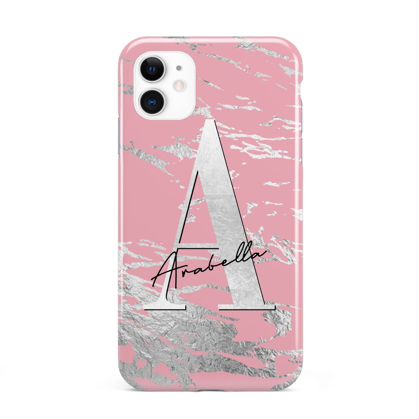 Personalised Pink Silver iPhone 11 3D Tough Case