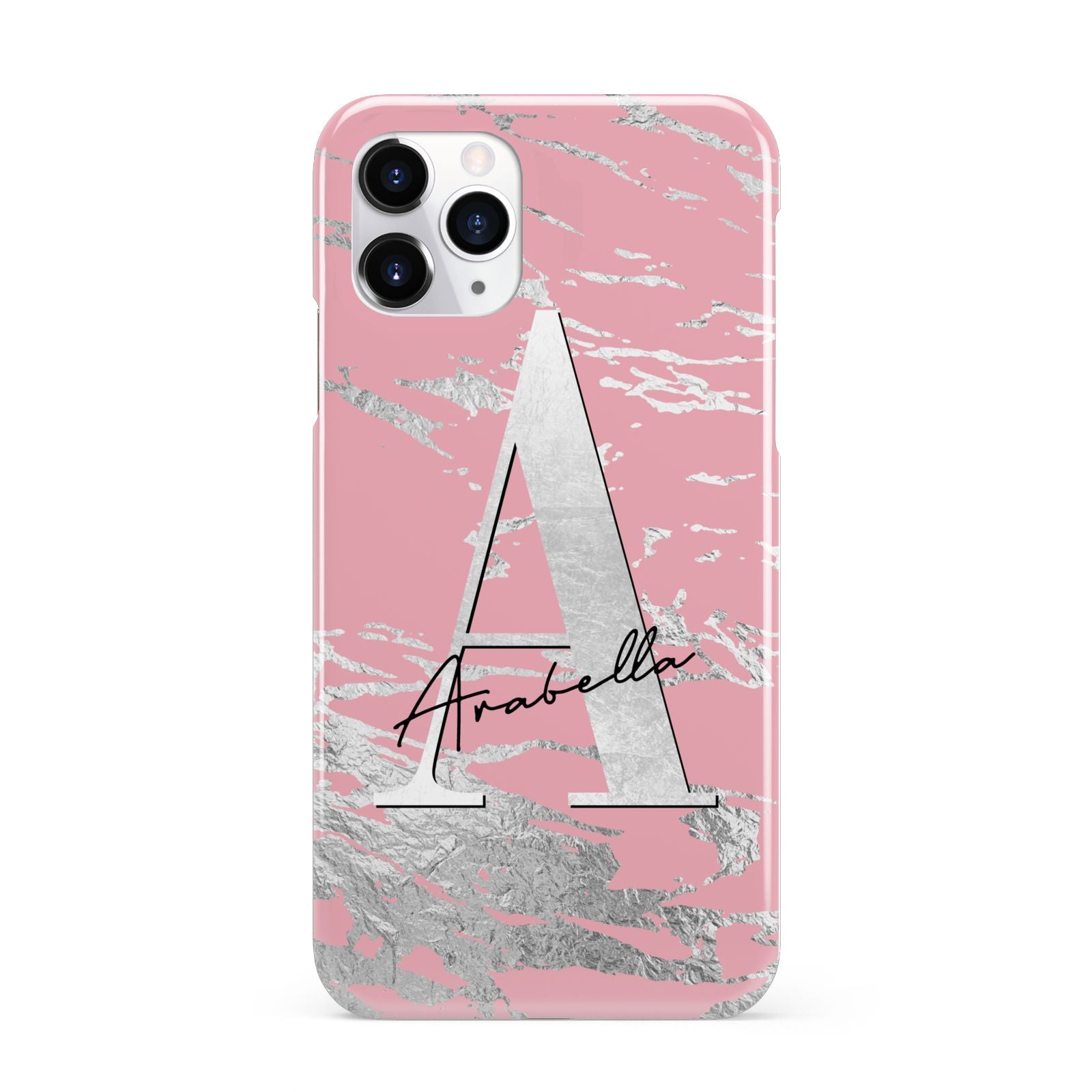 Personalised Pink Silver iPhone 11 Pro 3D Snap Case