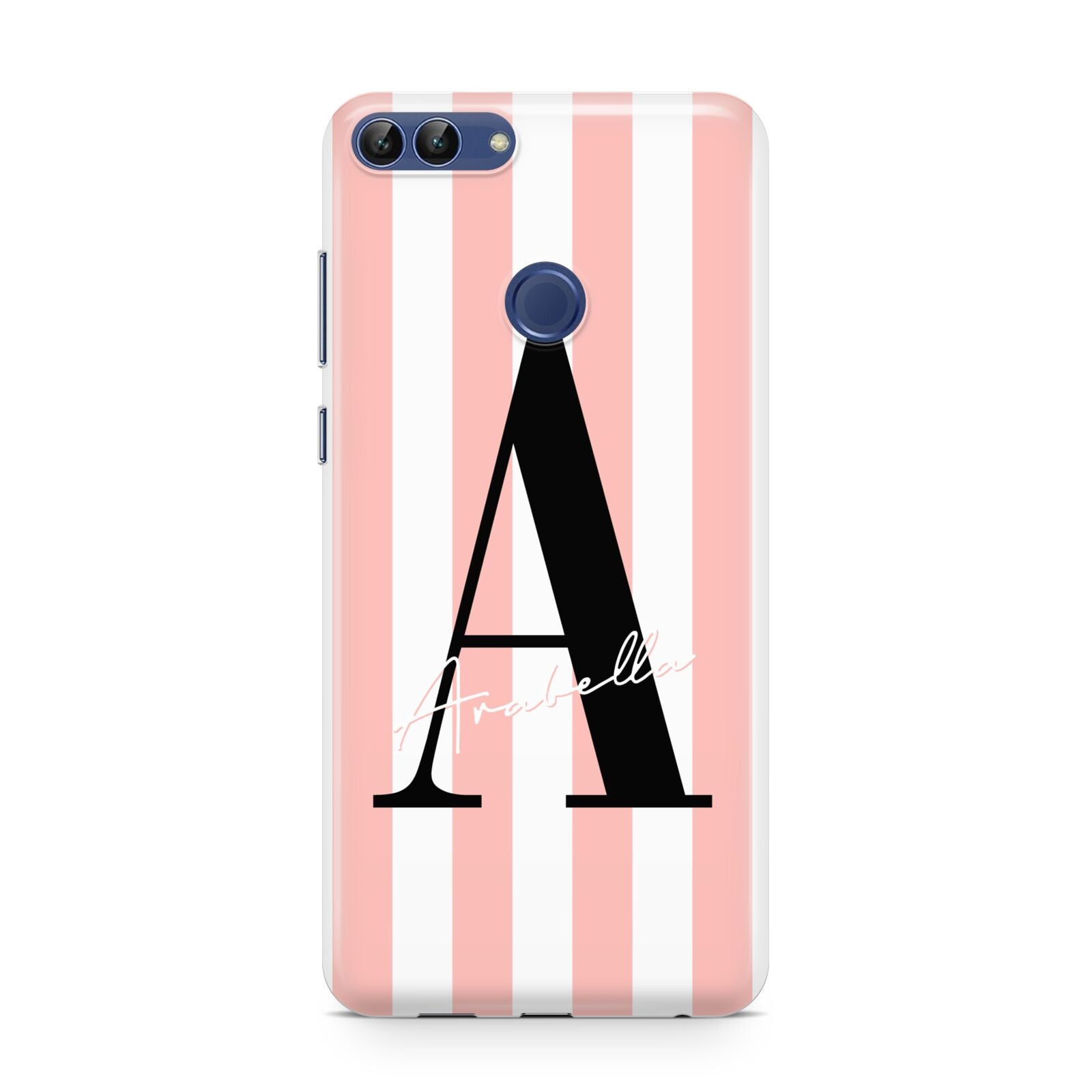 Personalised Pink Striped Initial Huawei P Smart Case