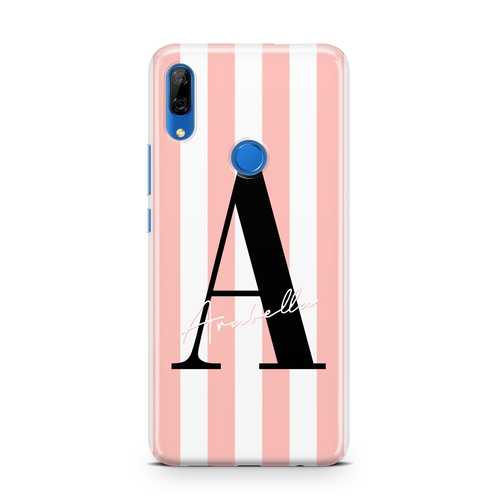 Personalised Pink Striped Initial Huawei P Smart Z