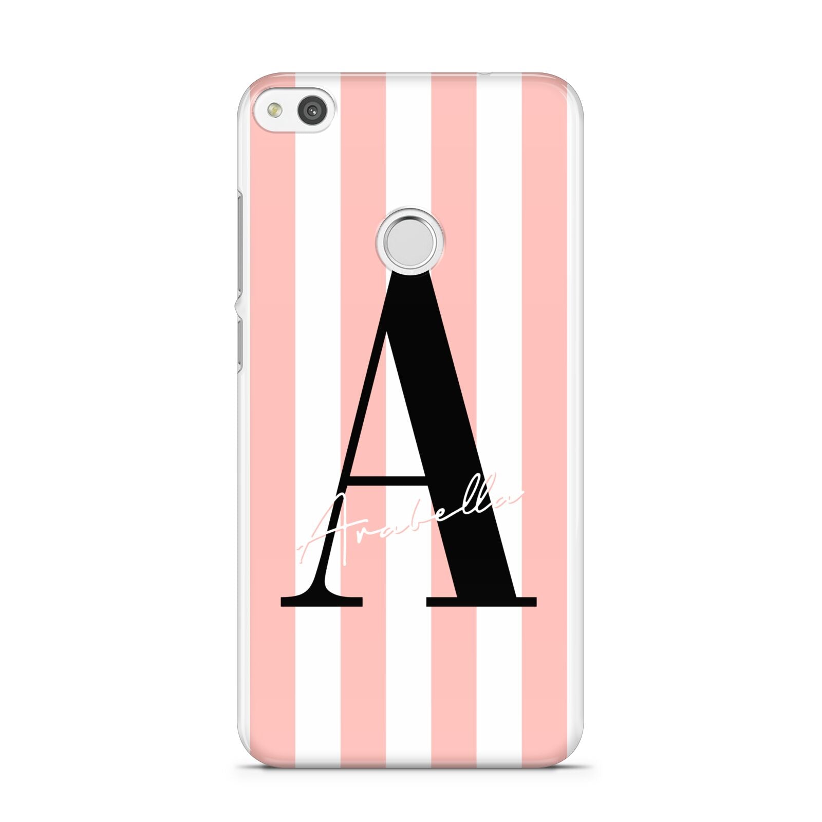 Personalised Pink Striped Initial Huawei P8 Lite Case