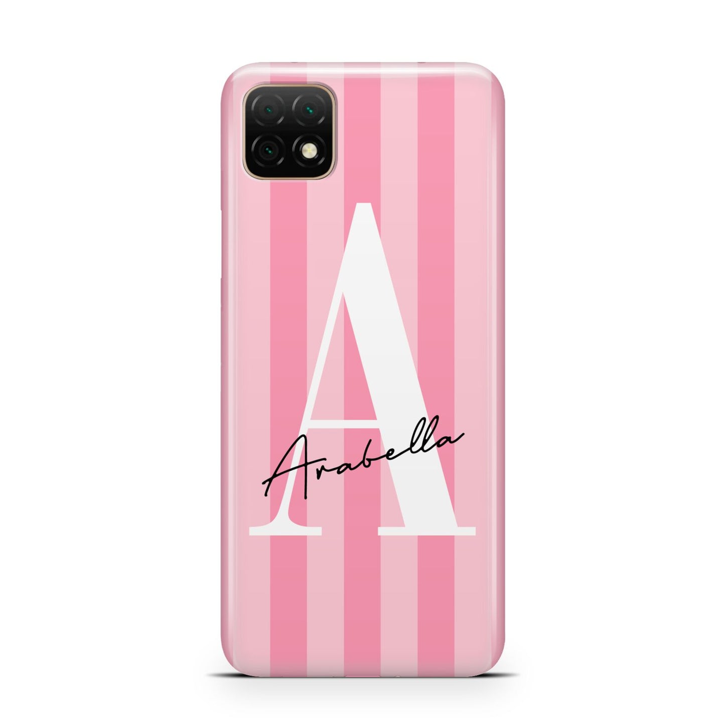 Personalised Pink Stripes Initial Huawei Enjoy 20 Phone Case