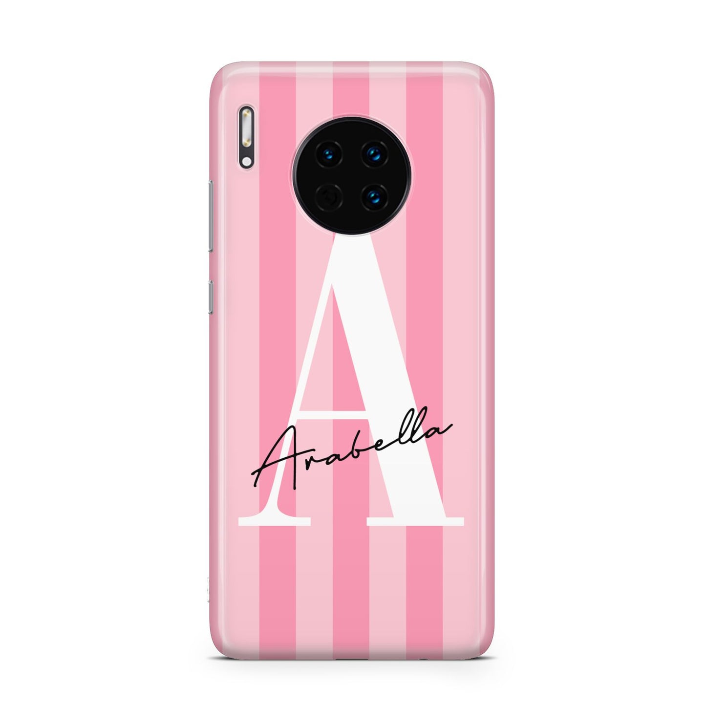 Personalised Pink Stripes Initial Huawei Mate 30