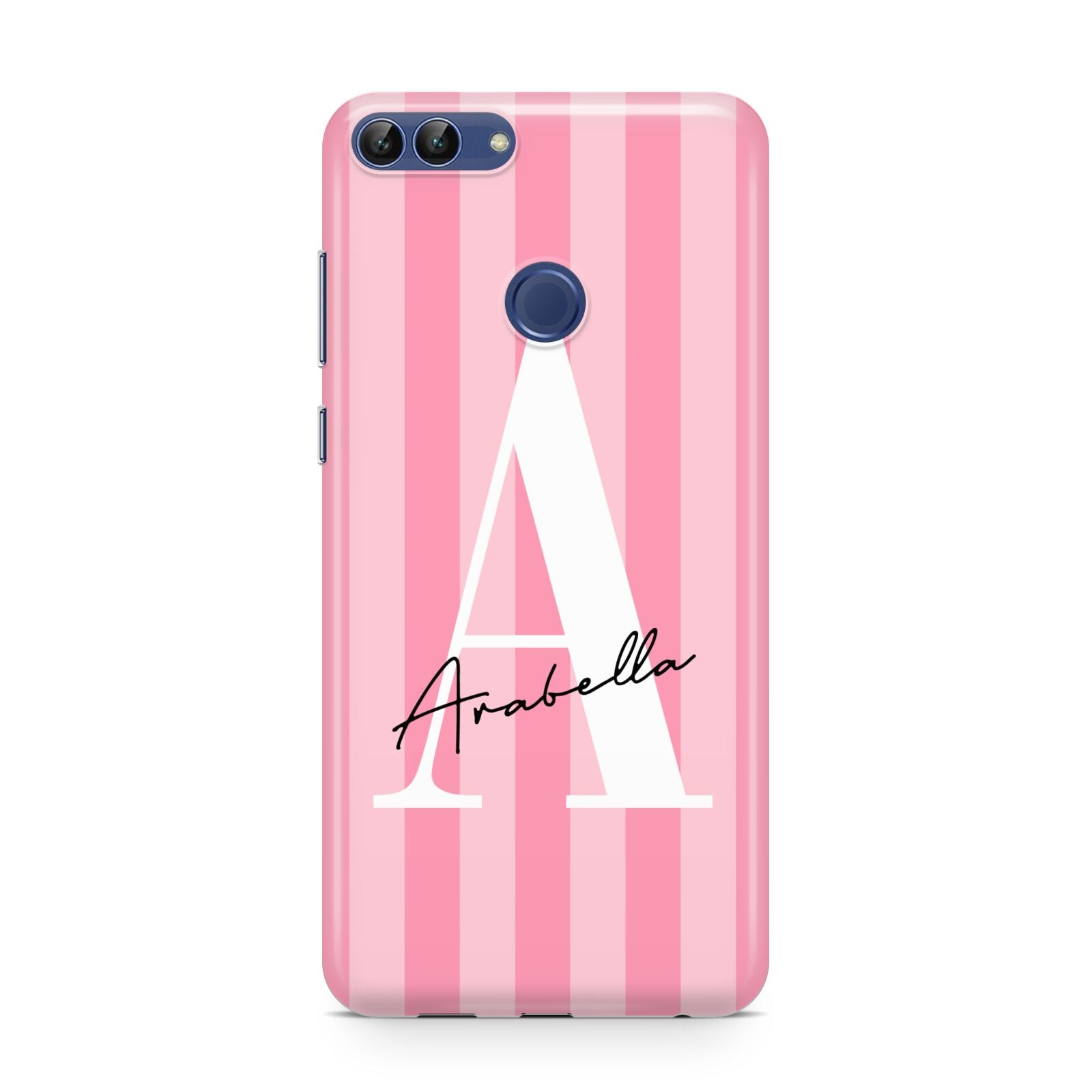 Personalised Pink Stripes Initial Huawei P Smart Case