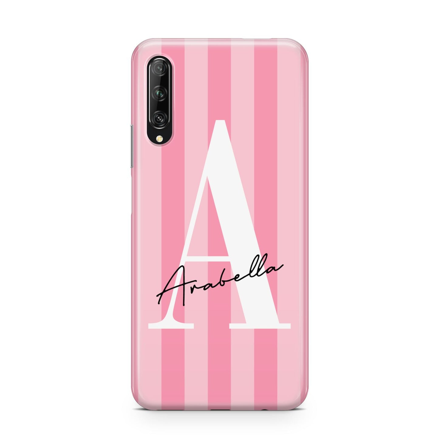 Personalised Pink Stripes Initial Huawei P Smart Pro 2019