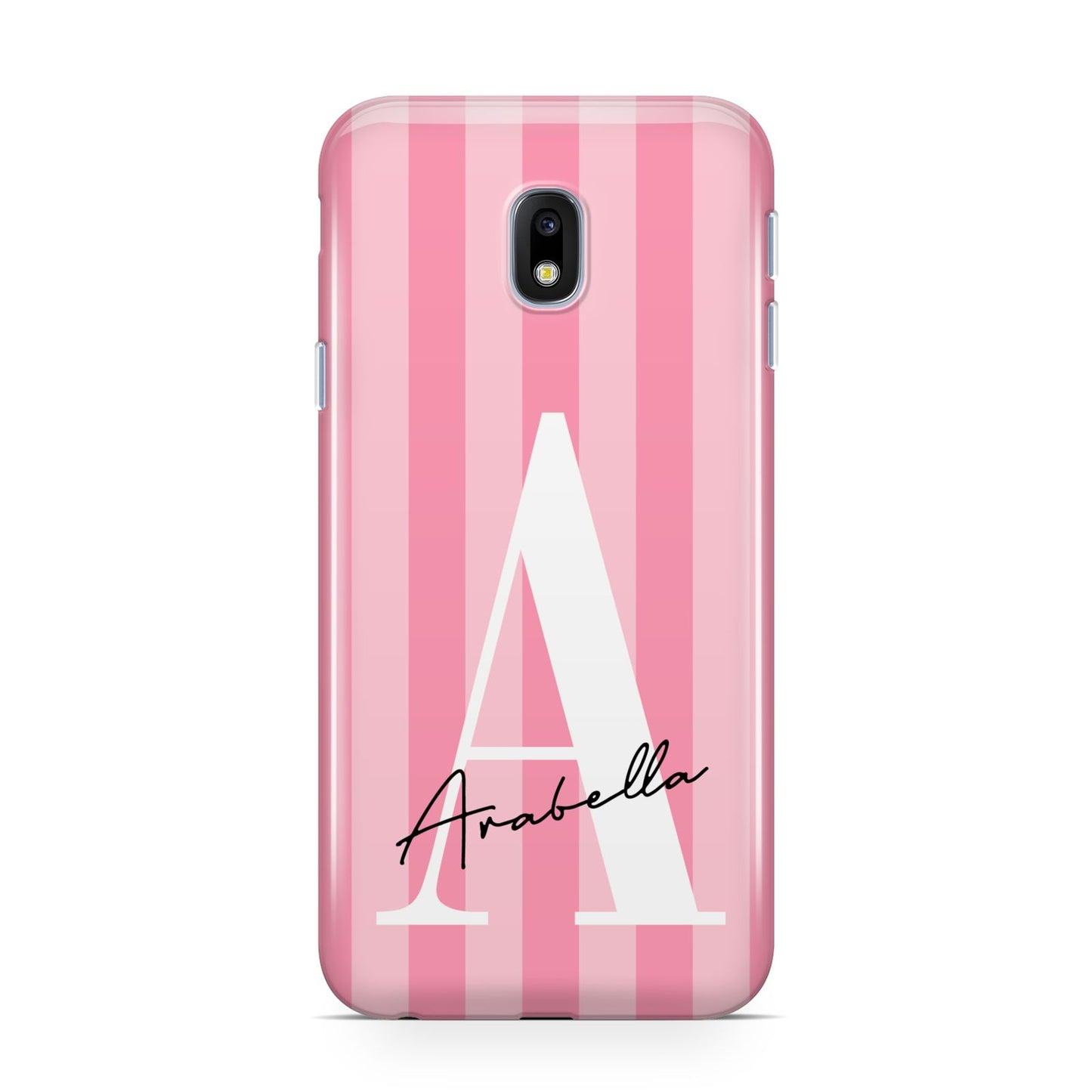 Personalised Pink Stripes Initial Samsung Galaxy J3 2017 Case