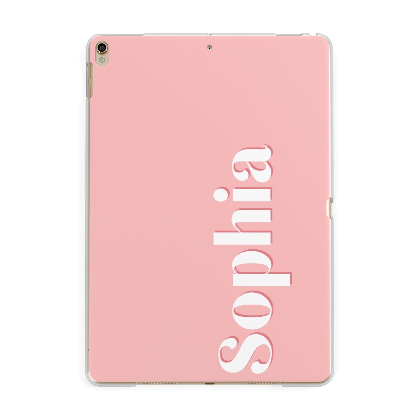 Personalised Pink Text Apple iPad Gold Case