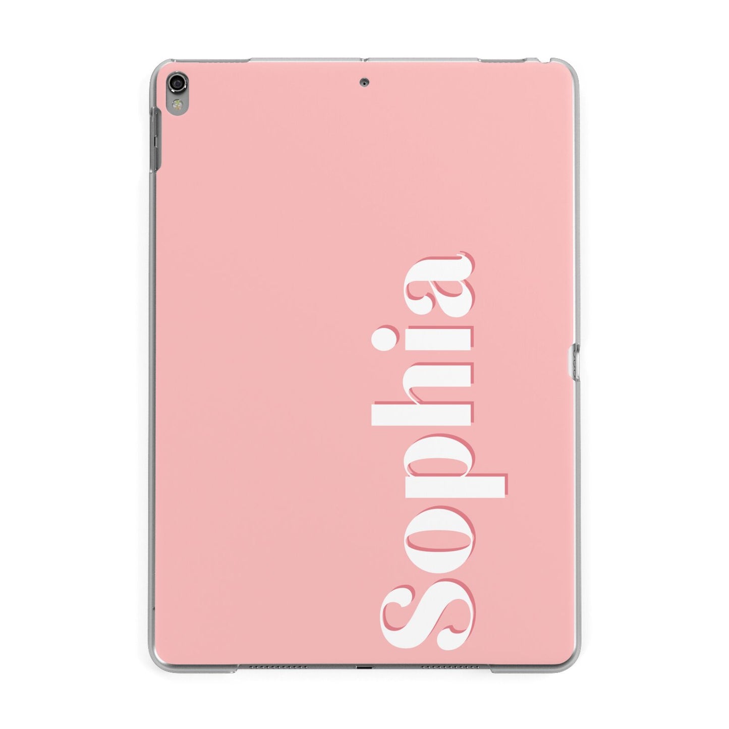 Personalised Pink Text Apple iPad Grey Case