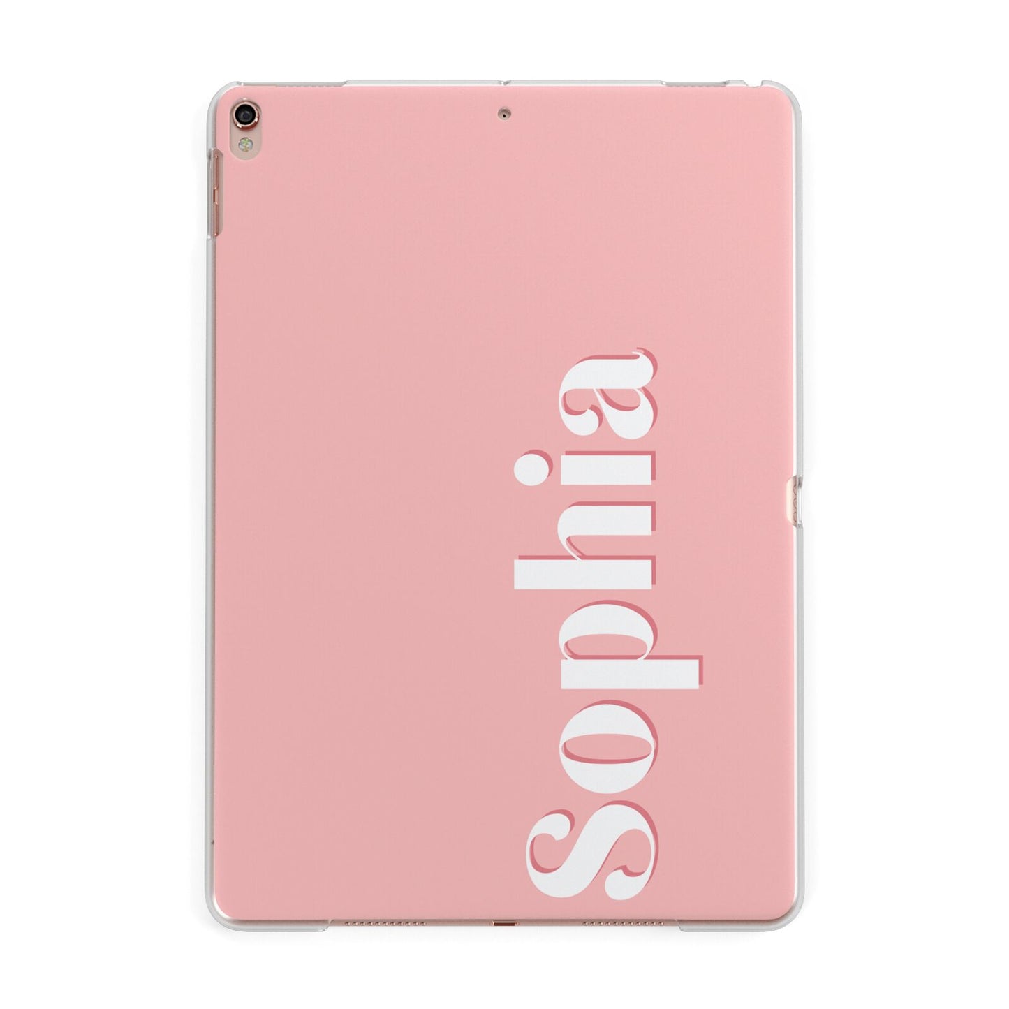 Personalised Pink Text Apple iPad Rose Gold Case