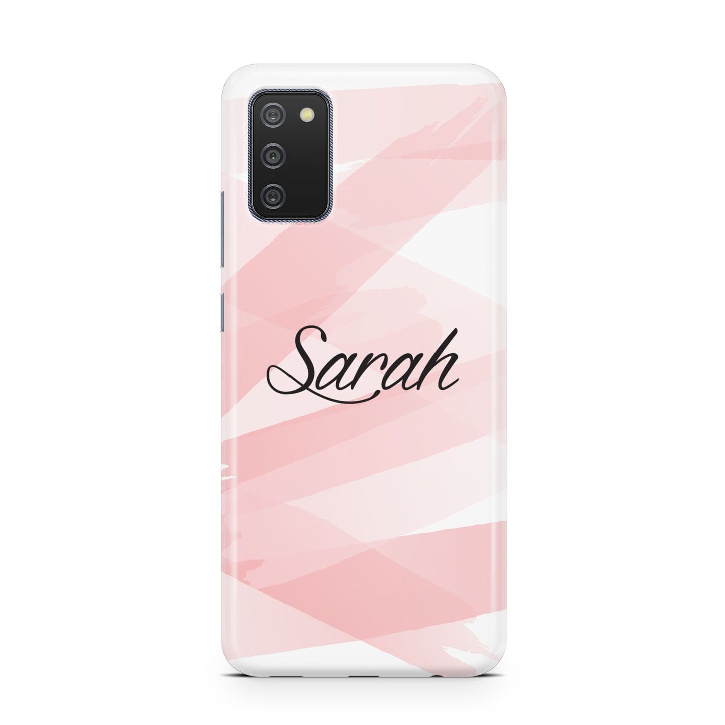 Personalised Pink Watercolour Name Samsung A02s Case