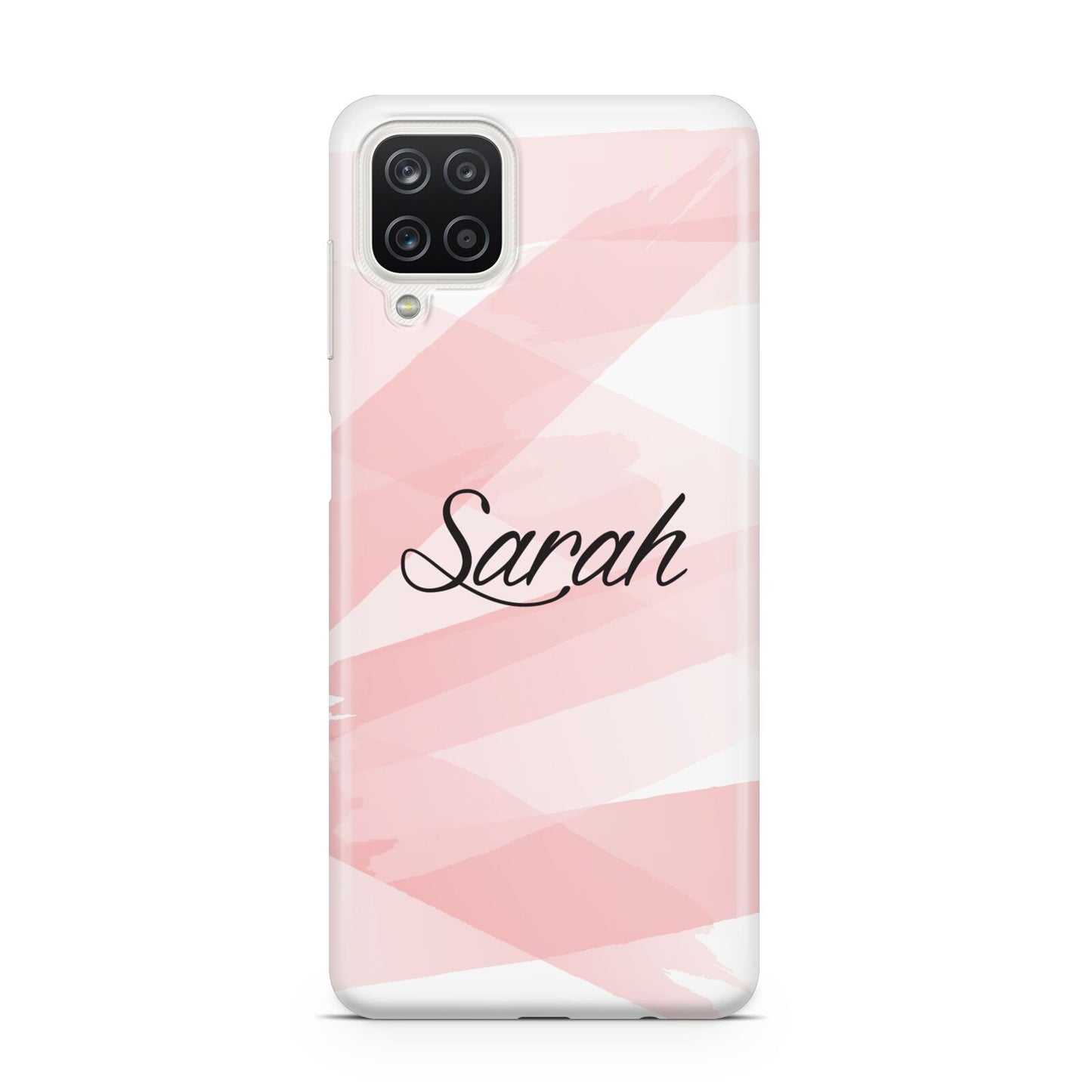 Personalised Pink Watercolour Name Samsung A12 Case