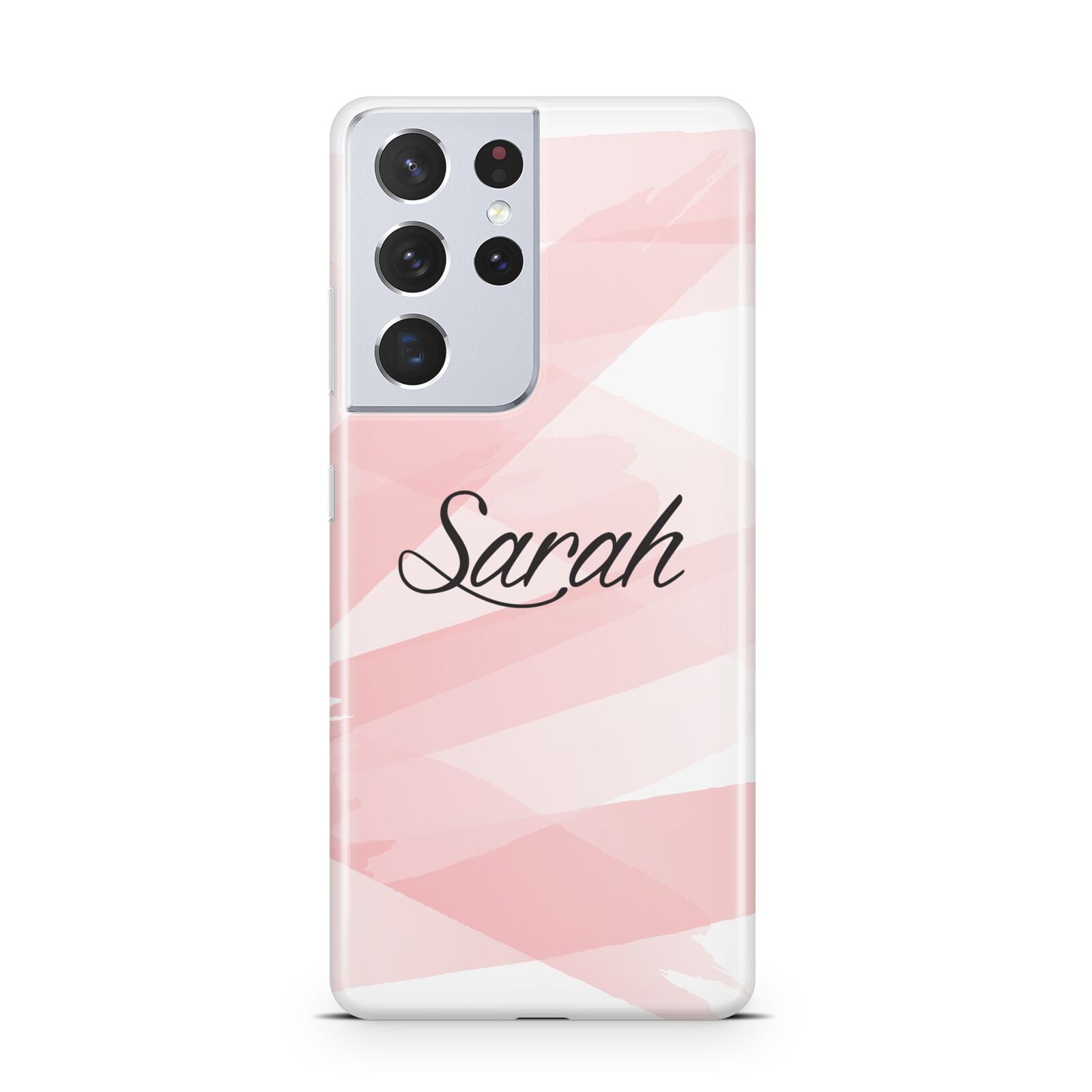 Personalised Pink Watercolour Name Samsung S21 Ultra Case