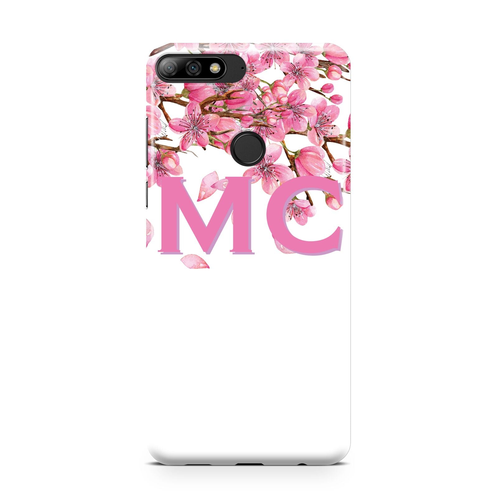 Personalised Pink White Blossom Huawei Y7 2018