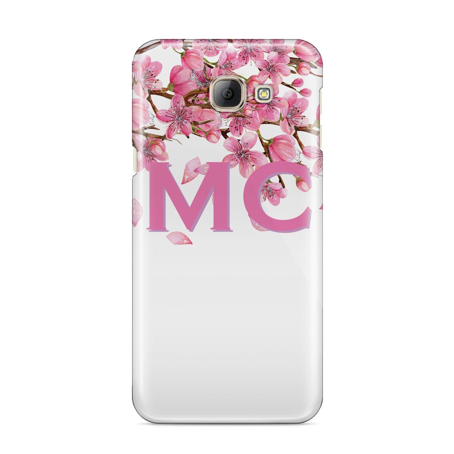 Personalised Pink White Blossom Samsung Galaxy A8 2016 Case