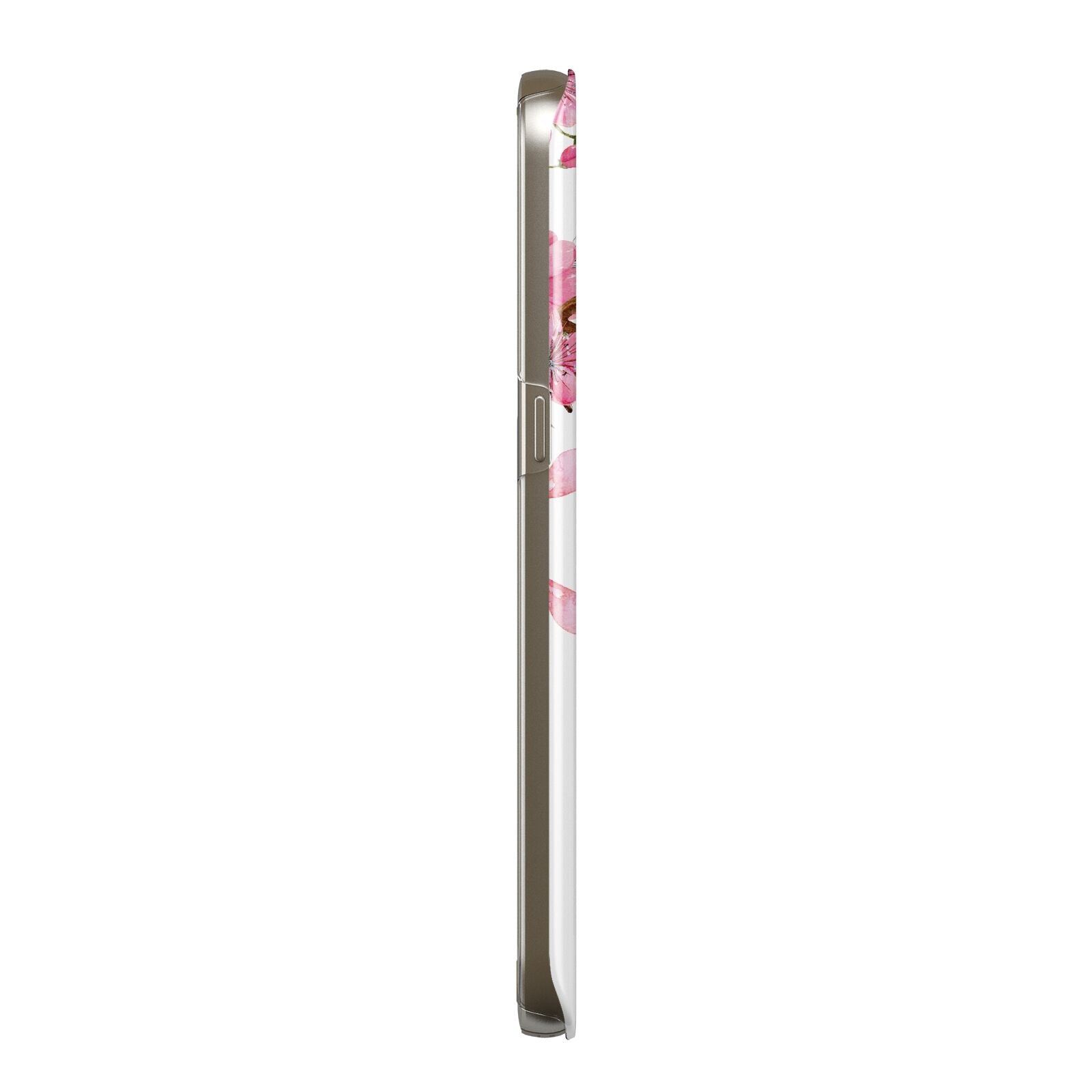 Personalised Pink White Blossom Samsung Galaxy Case Side View