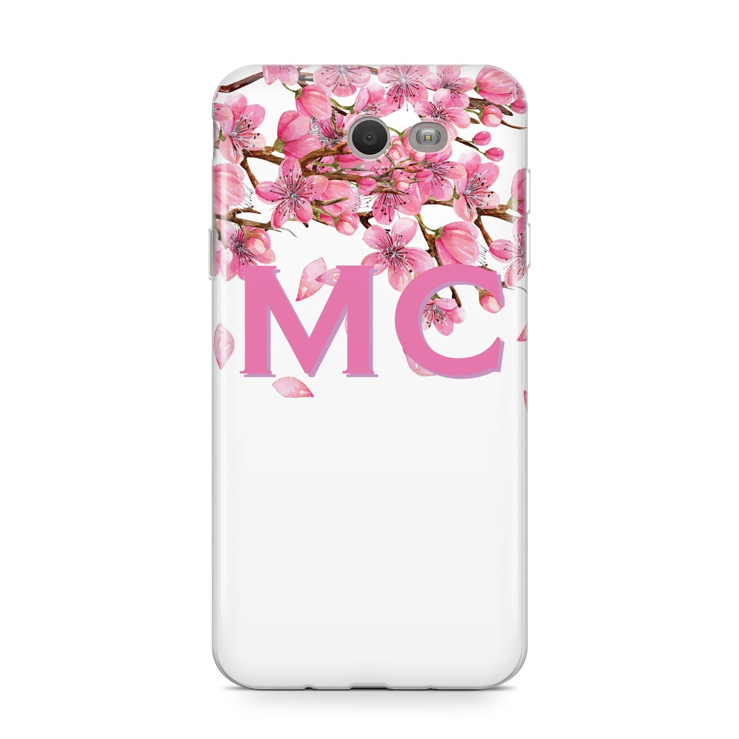 Personalised Pink White Blossom Samsung Galaxy J7 2017 Case