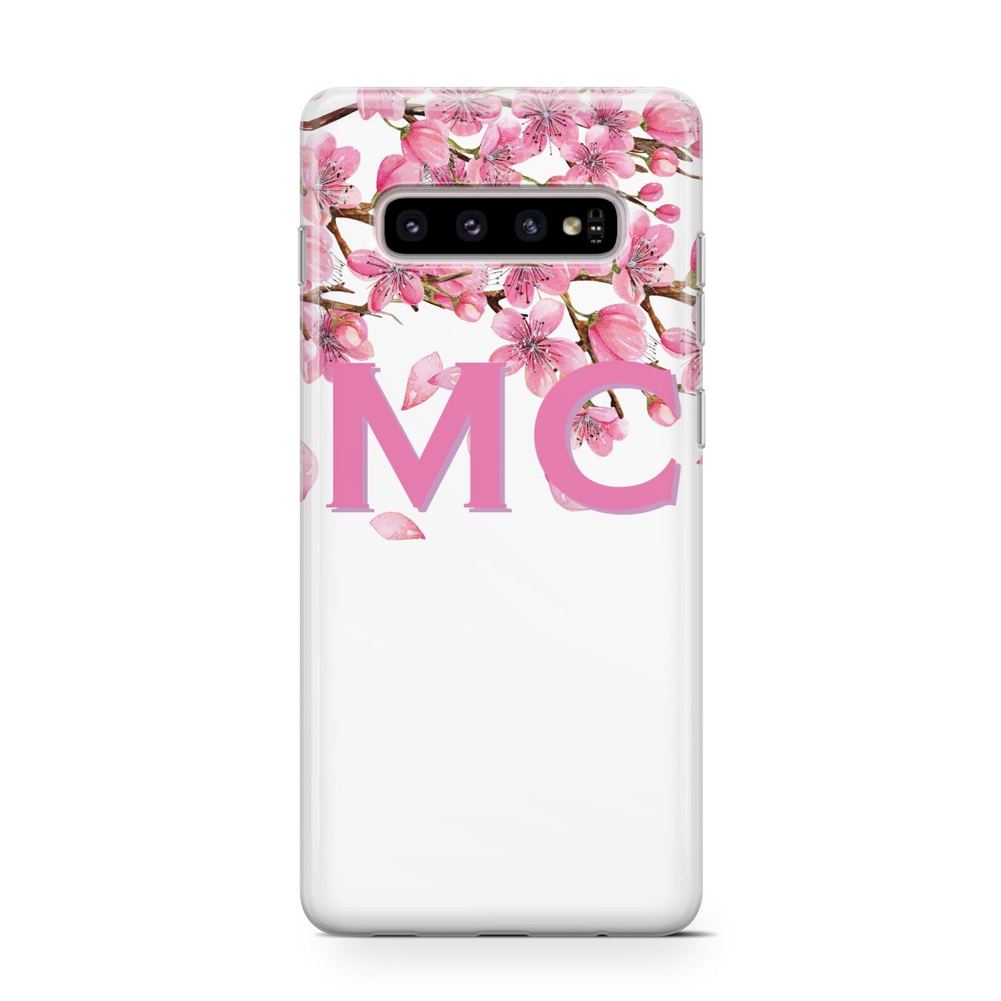 Personalised Pink White Blossom Samsung Galaxy S10 Case