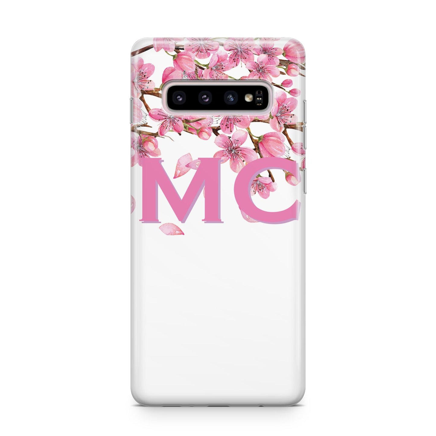 Personalised Pink White Blossom Samsung Galaxy S10 Plus Case