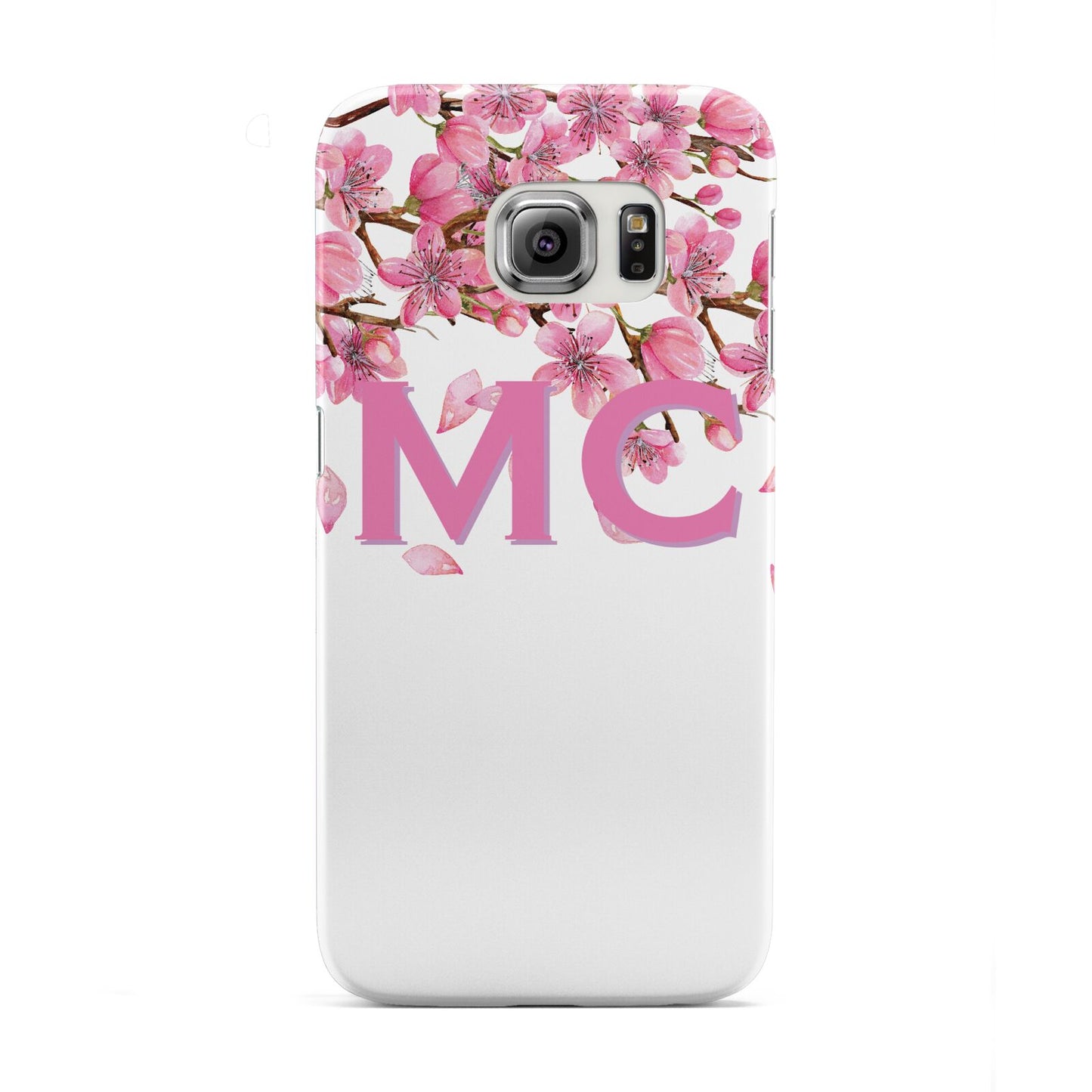 Personalised Pink White Blossom Samsung Galaxy S6 Edge Case